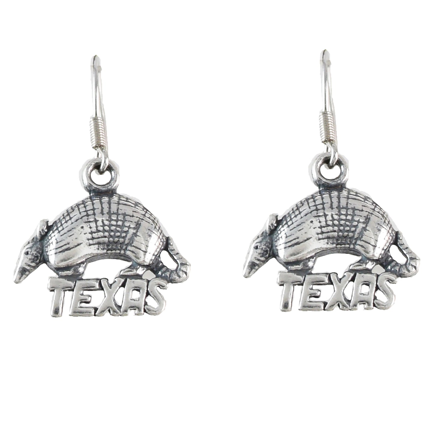Texas Armadillo Earrings, Sterling Silver Texas Armadillo Dangle Earrings, E9466 Birthday Mother Gift, Texan Jewelry