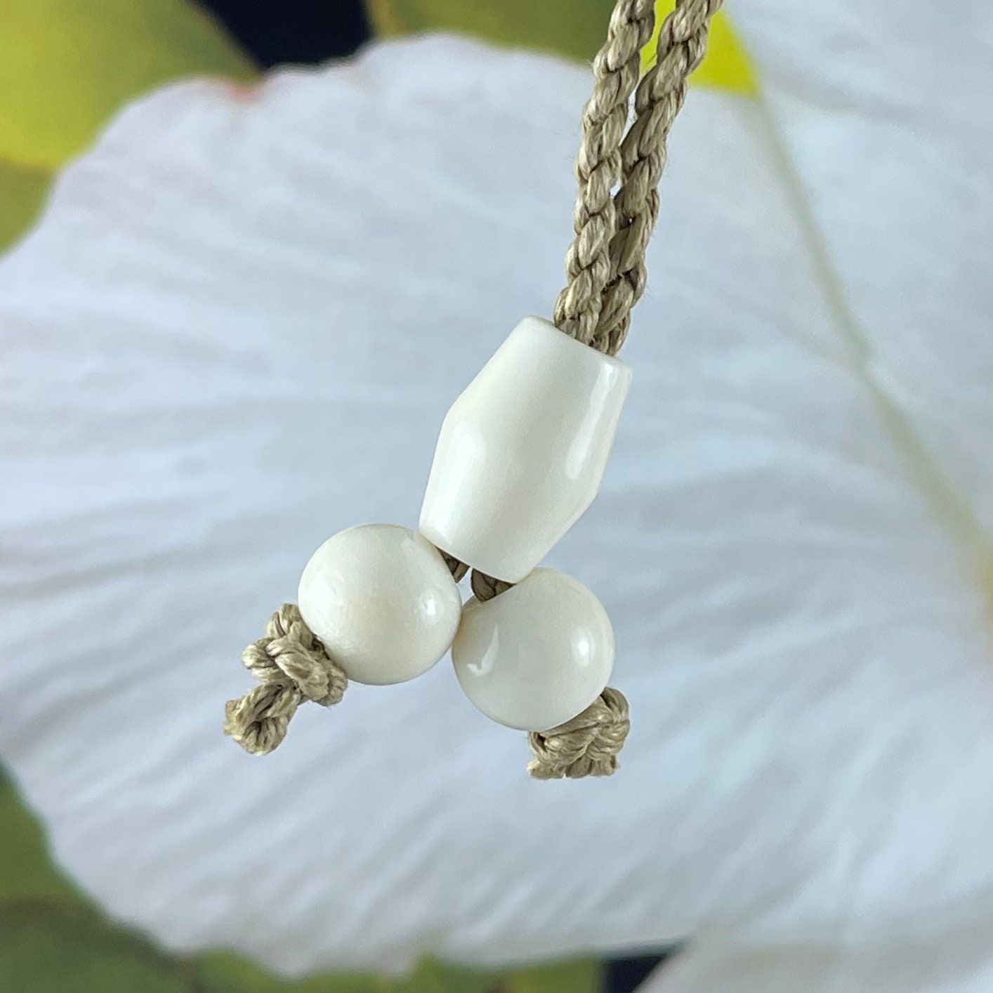 Hand Carved Buffalo Bone 3D Fish Hook Necklace, N9103 - Paradise Treasures Jewelry