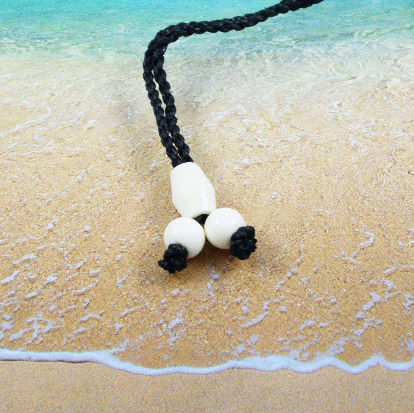 Hand Carved Buffalo Bone Black Cord Fish Hook Necklace, N9435 -Paradise Treasures Jewelry