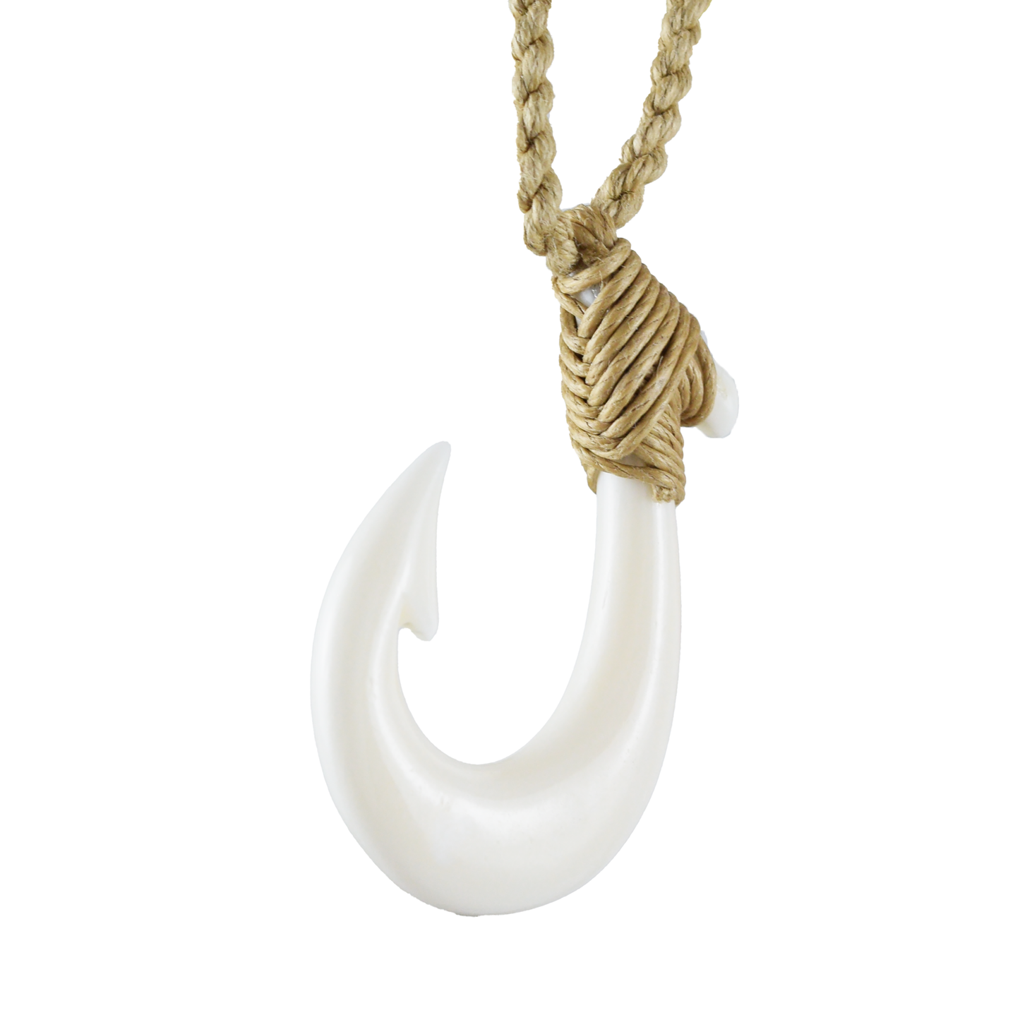 Hand Carved Buffalo Bone Fish Hook Necklace - Paradise Treasures Jewelry