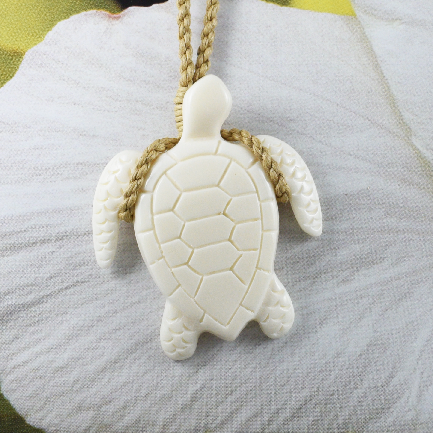 Hand Carved Buffalo Bone Sea Turtle Necklace, N9409 -Paradise Treasures Jewelry