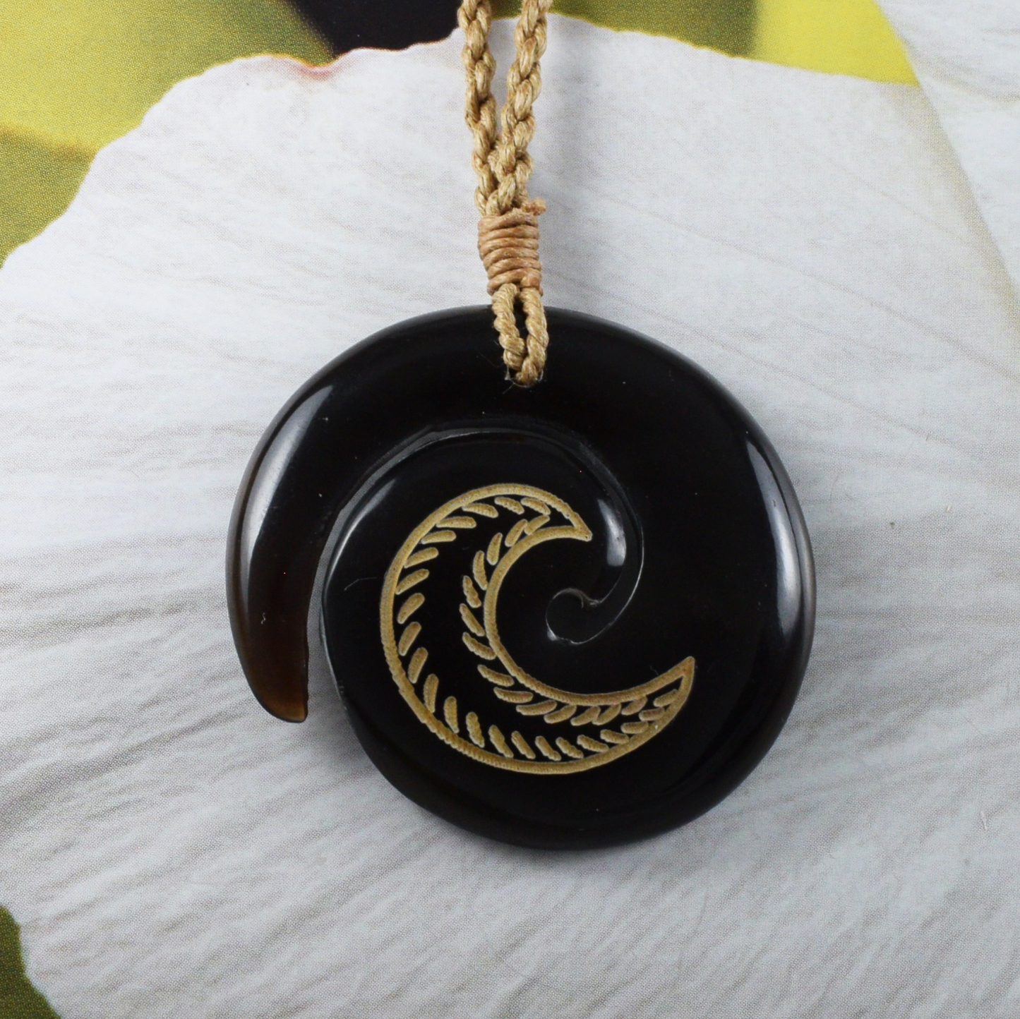 Hand Carved Buffalo Bone Wave Necklace, N9428 -Paradise Treasures Jewelry