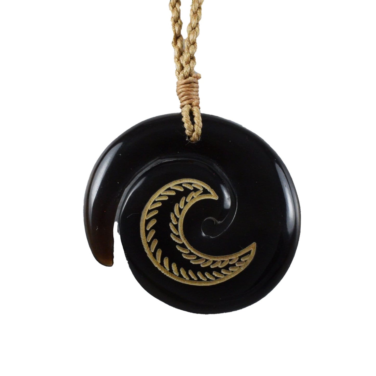 Hand Carved Buffalo Bone Wave Necklace, N9428 -Paradise Treasures Jewelry