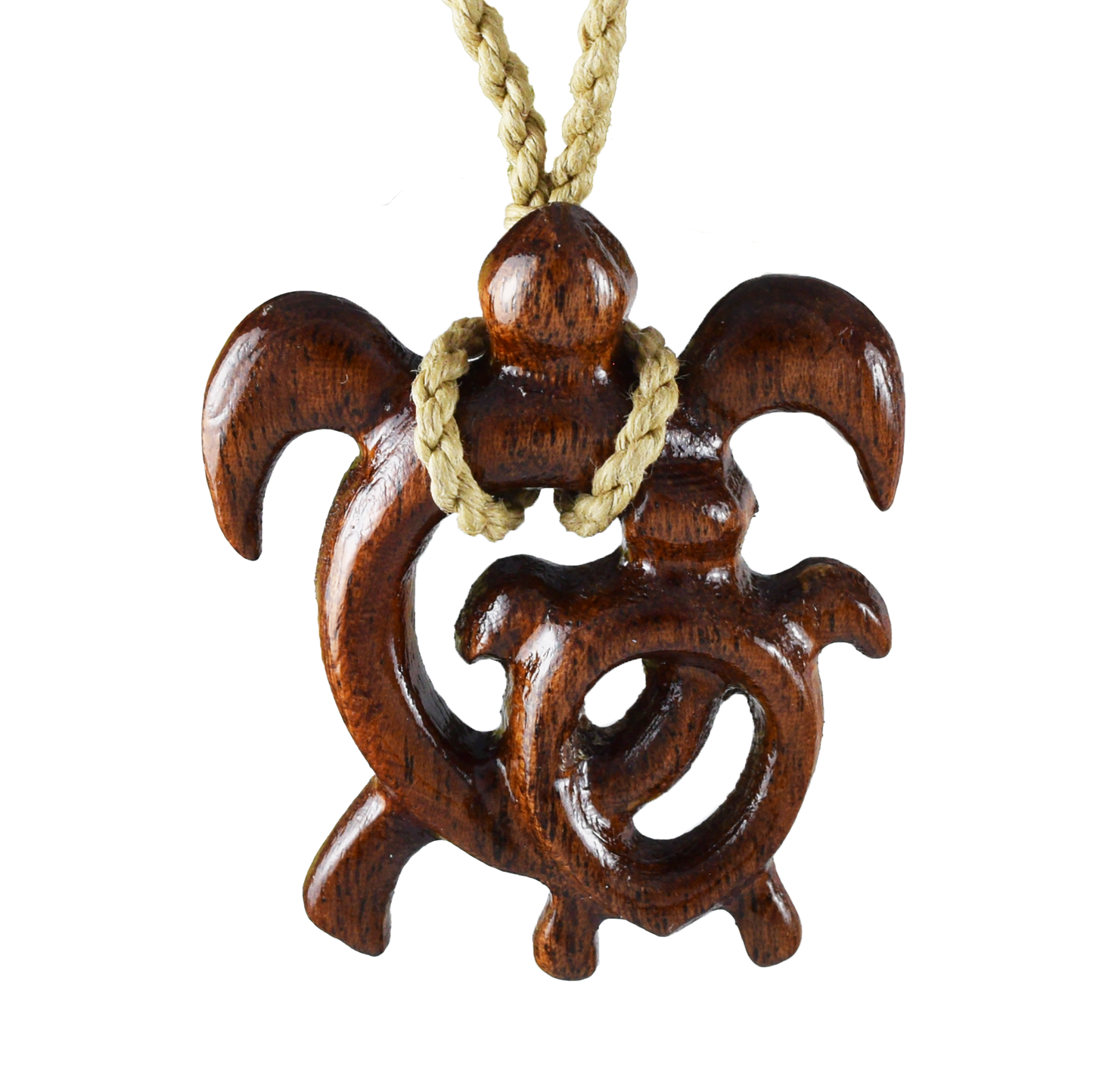 Hand Carved Genuine Koa Wood Turtle Necklace, N9136 -Paradise Treasures Jewelry