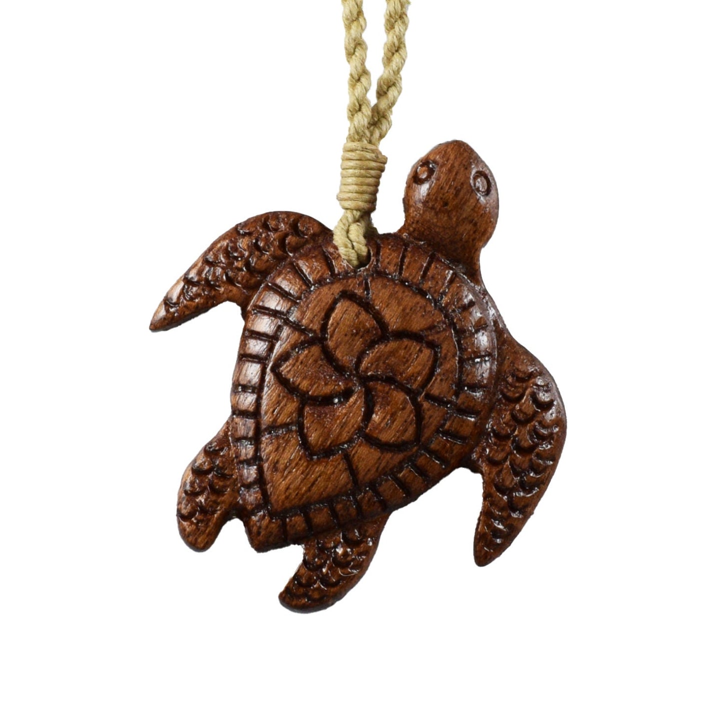 Hand Carved Koa Wood Sea Turtle Necklace, N9408 -Paradise Treasures Jewelry
