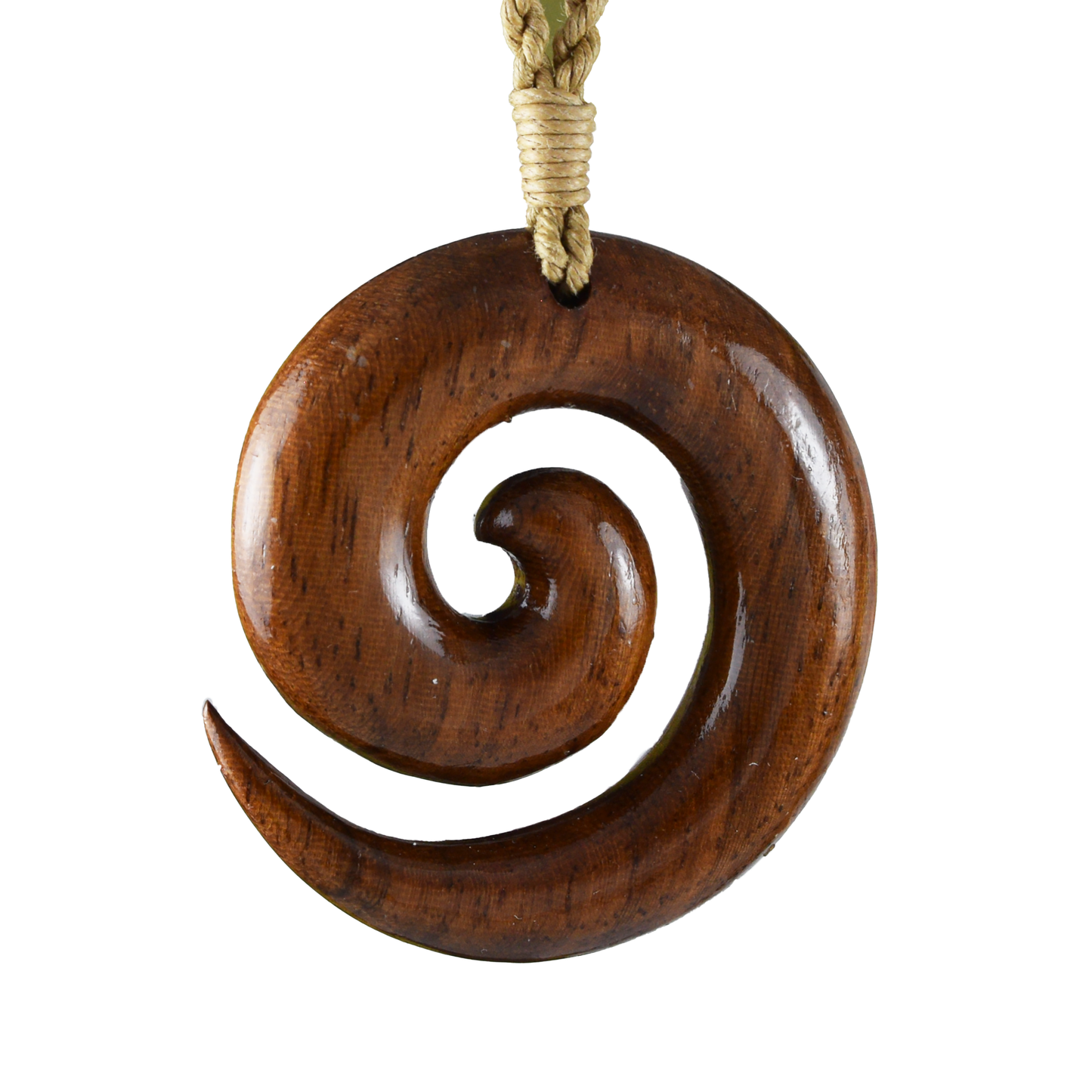 Hand Carved Koa Wood Wave Necklace, N9121 - Paradise Treasures Jewelry