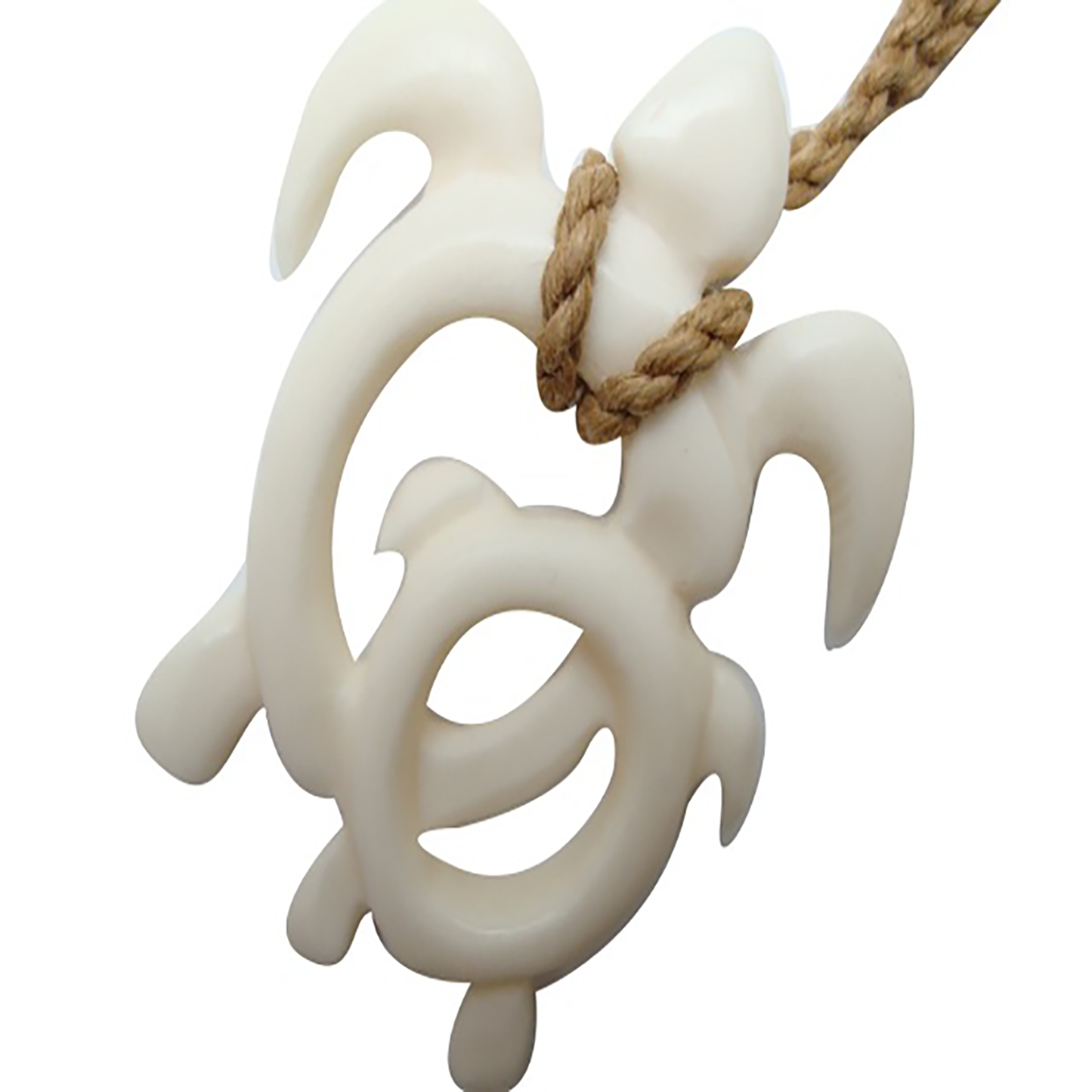 Hawaiian Large Mom & Baby Sea Turtle Necklace, Hand Carved Buffalo Bone Turtle Necklace, N9130A Paradise Treasures Jewelry