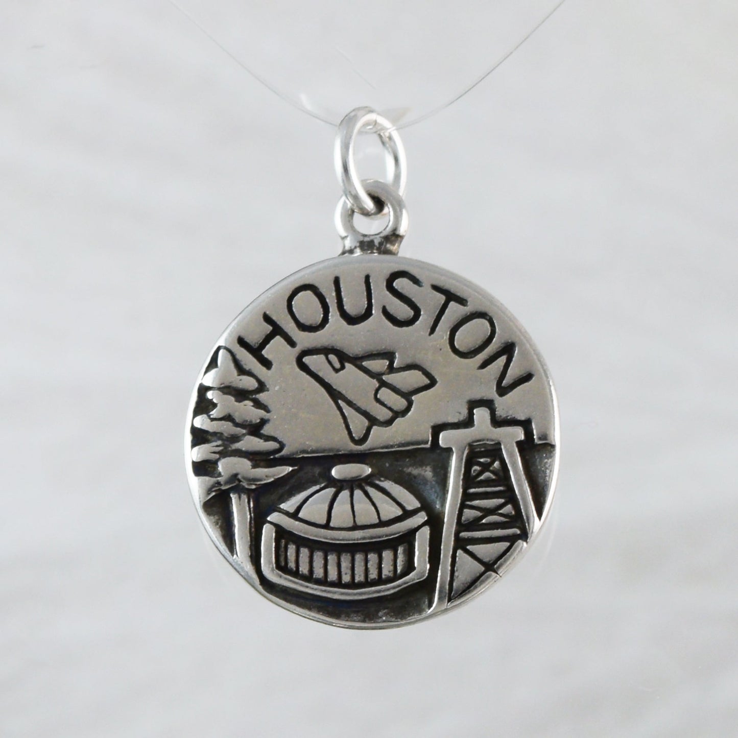 Texas Houston Pendant, Sterling Silver Houston Pendant, N9437 Birthday Mother Wife Mom Gift, Texan Jewelry