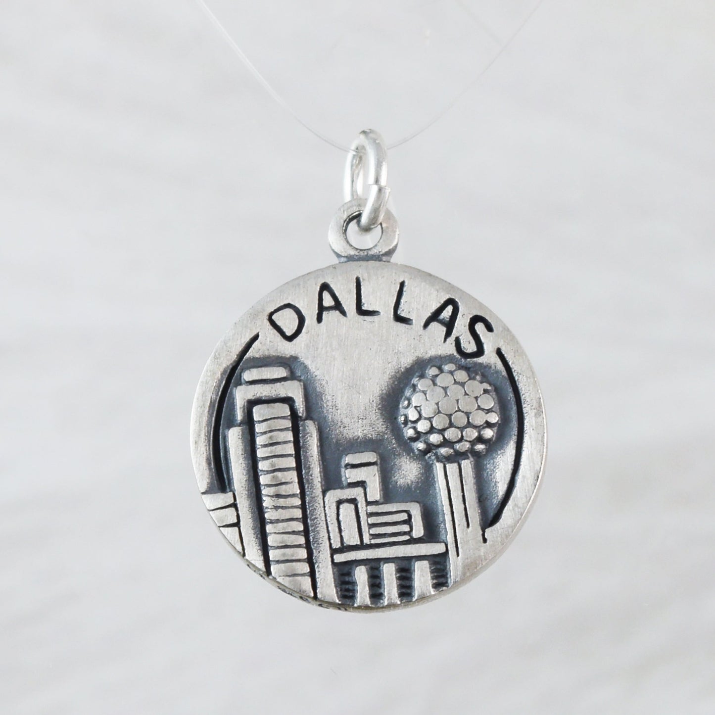 Texas Dallas Pendant, Sterling Silver Texas Dallas Charm Pendant, N9438 Birthday Mother Gift, Texan Jewelry