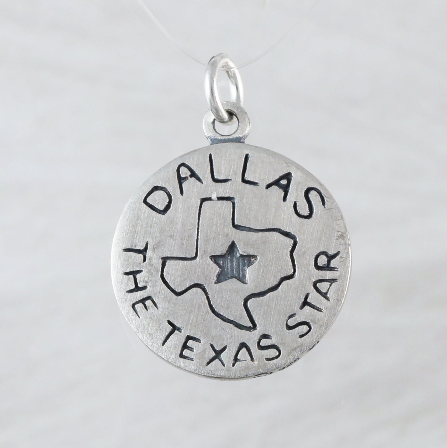 Texas Dallas Pendant, Sterling Silver Texas Dallas Charm Pendant, N9438 Birthday Mother Gift, Texan Jewelry
