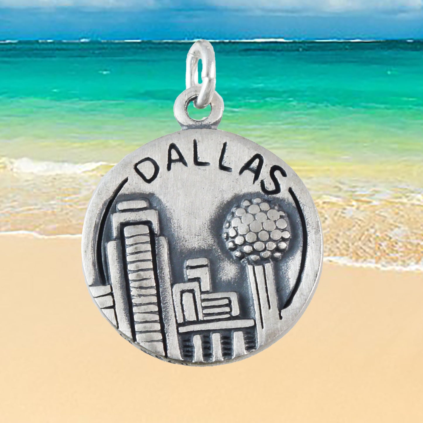 Texas Dallas Pendant, Sterling Silver Texas Dallas Charm Pendant, N9438 Birthday Mother Gift, Texan Jewelry