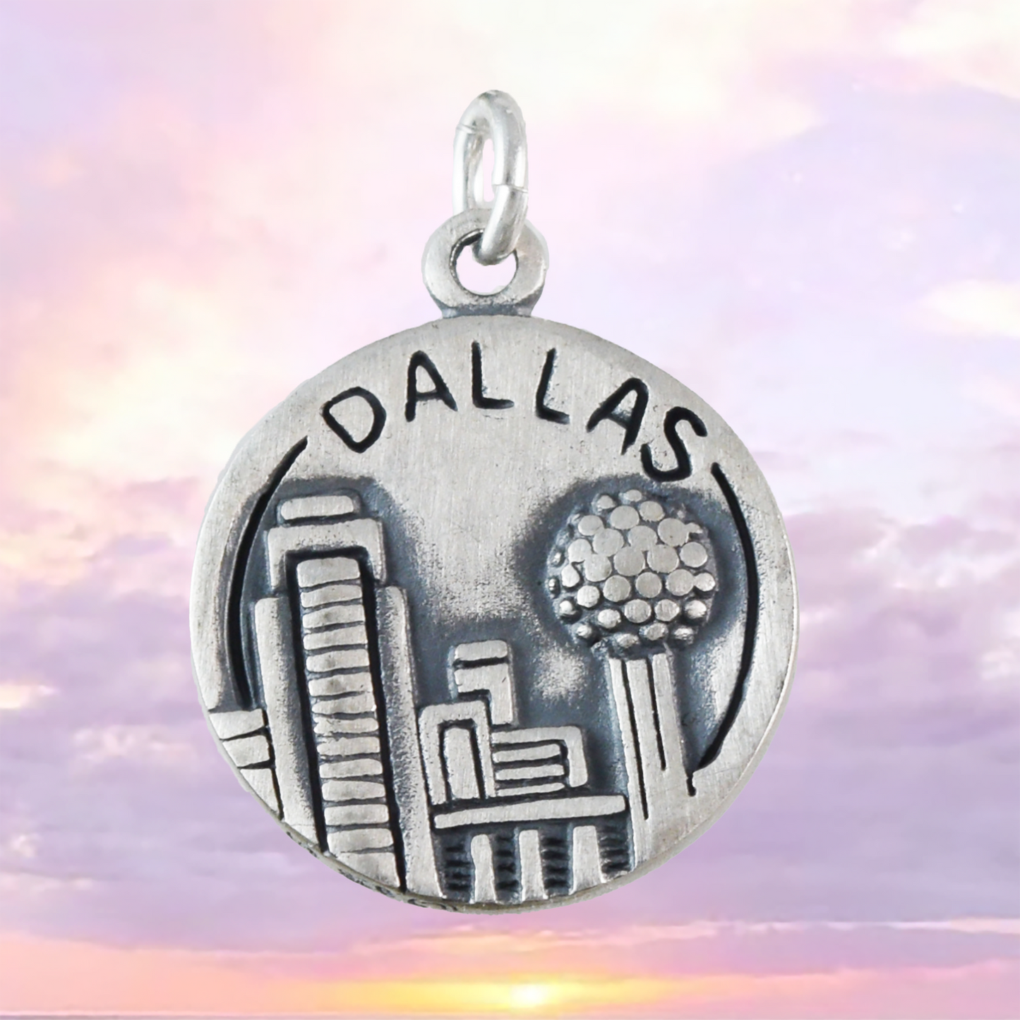 Texas Dallas Pendant, Sterling Silver Texas Dallas Charm Pendant, N9438 Birthday Mother Gift, Texan Jewelry