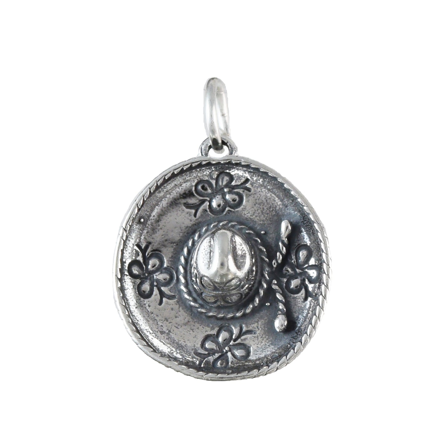 Texan 3D Cowboy Hat Pendant, Sterling Silver Cowboy Hat Charm Pendant, N9439 Birthday Mother Wife Mom Gift