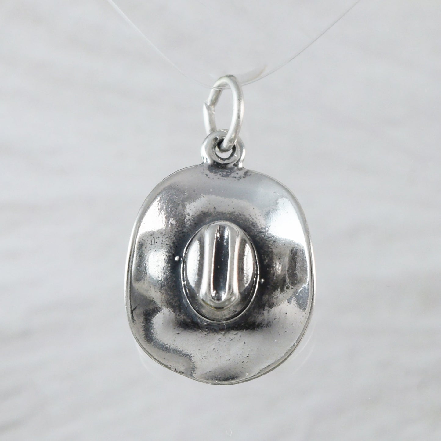 Texan 3D Cowboy Hat Pendant, Sterling Silver Cowboy Hat Charm Pendant, N9440 Birthday Mother Mom Gift