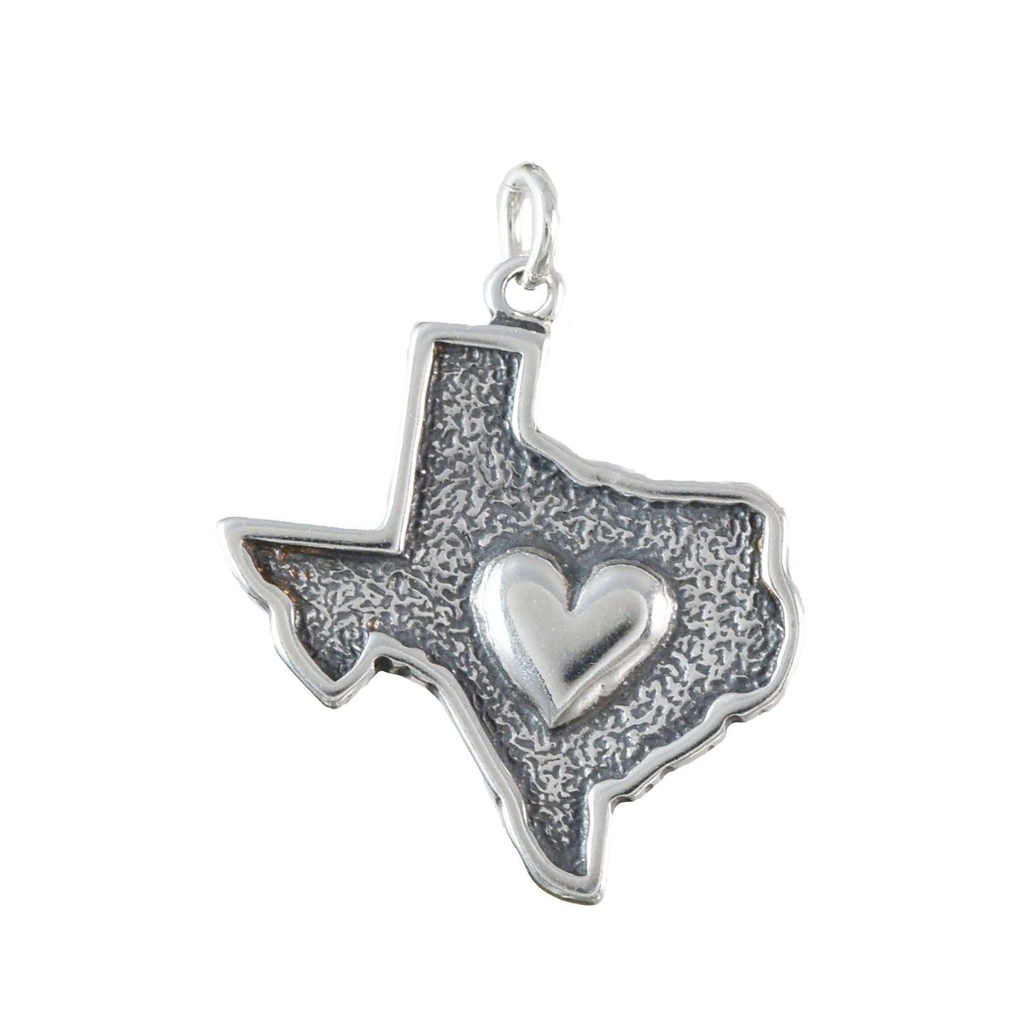 Silver Heart of Texas Pendant, Sterling Silver Heart of Texas Charm Pendant, N9443 Birthday Mother Wife Mom Gift, Texan Jewelry