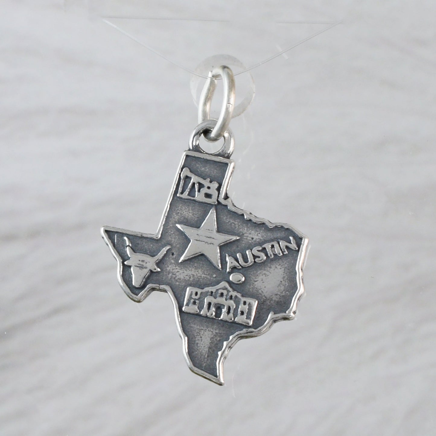Texas State Map Pendant, Sterling Silver Texas State Charm Pendant, N9444 Birthday Mother Wife Mom Gift, Texan Jewelry
