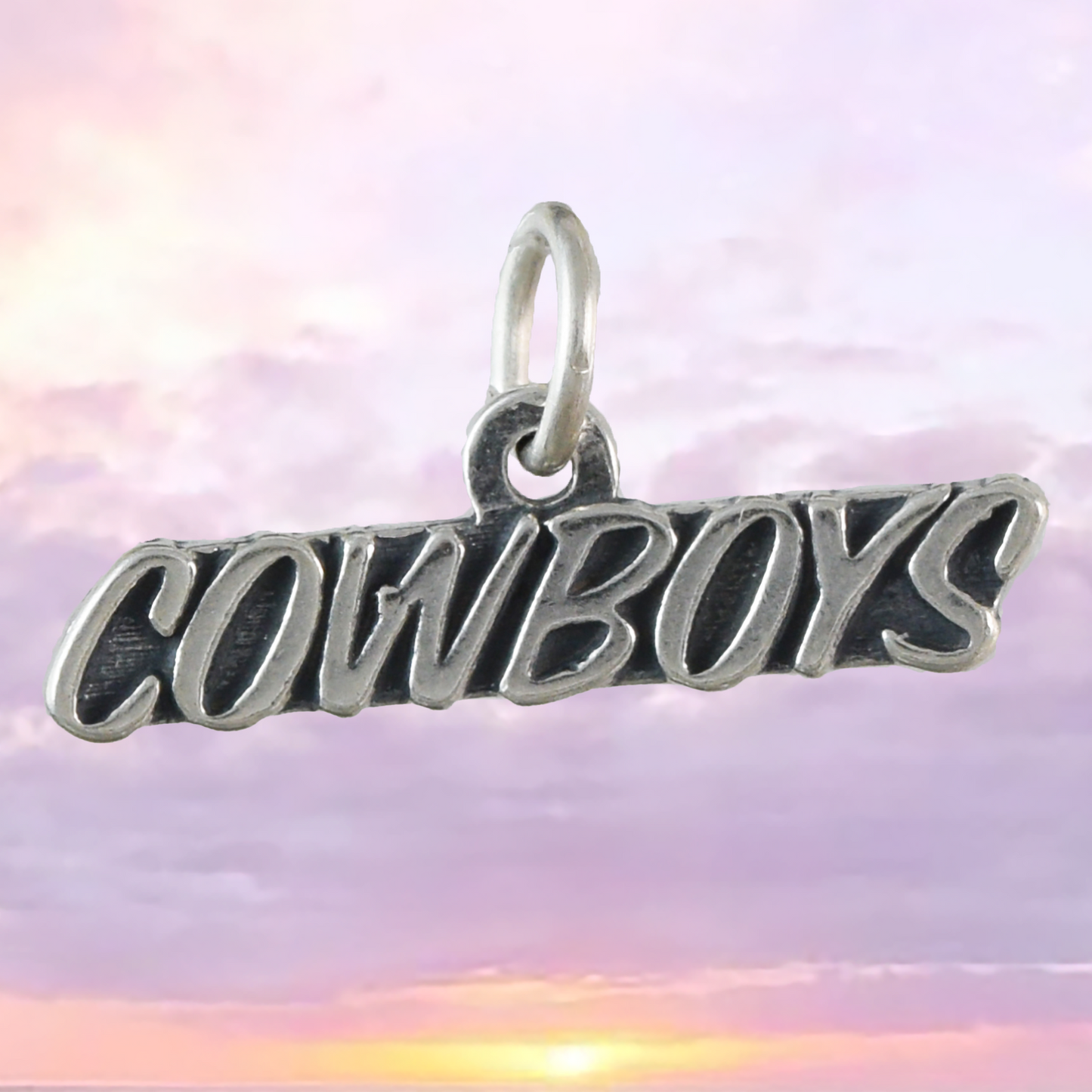 Texan Cowboys Pendant, Sterling Silver Cowboys Charm Pendant, N9450 Birthday Mother Gift, Texan Jewelry
