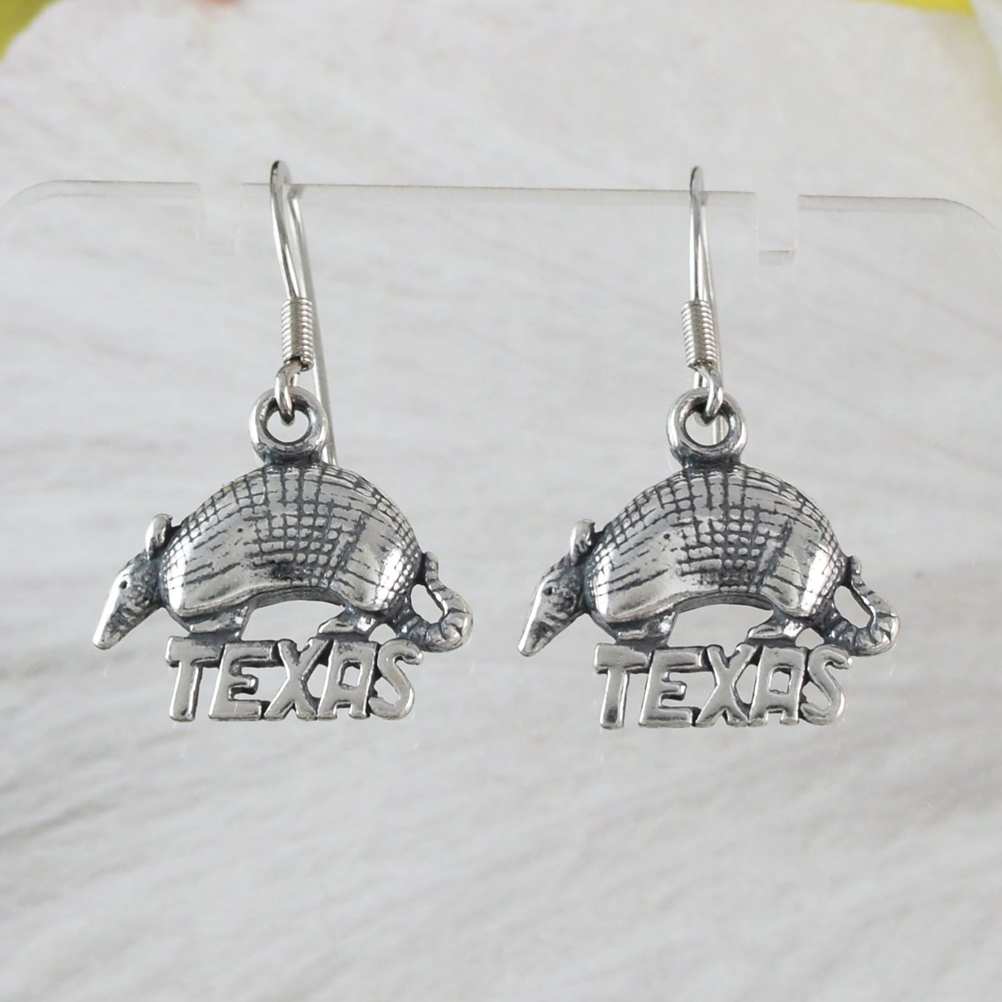 Texas Armadillo Earrings, Sterling Silver Texas Armadillo Dangle Earrings, E9466 Birthday Mother Gift, Texan Jewelry