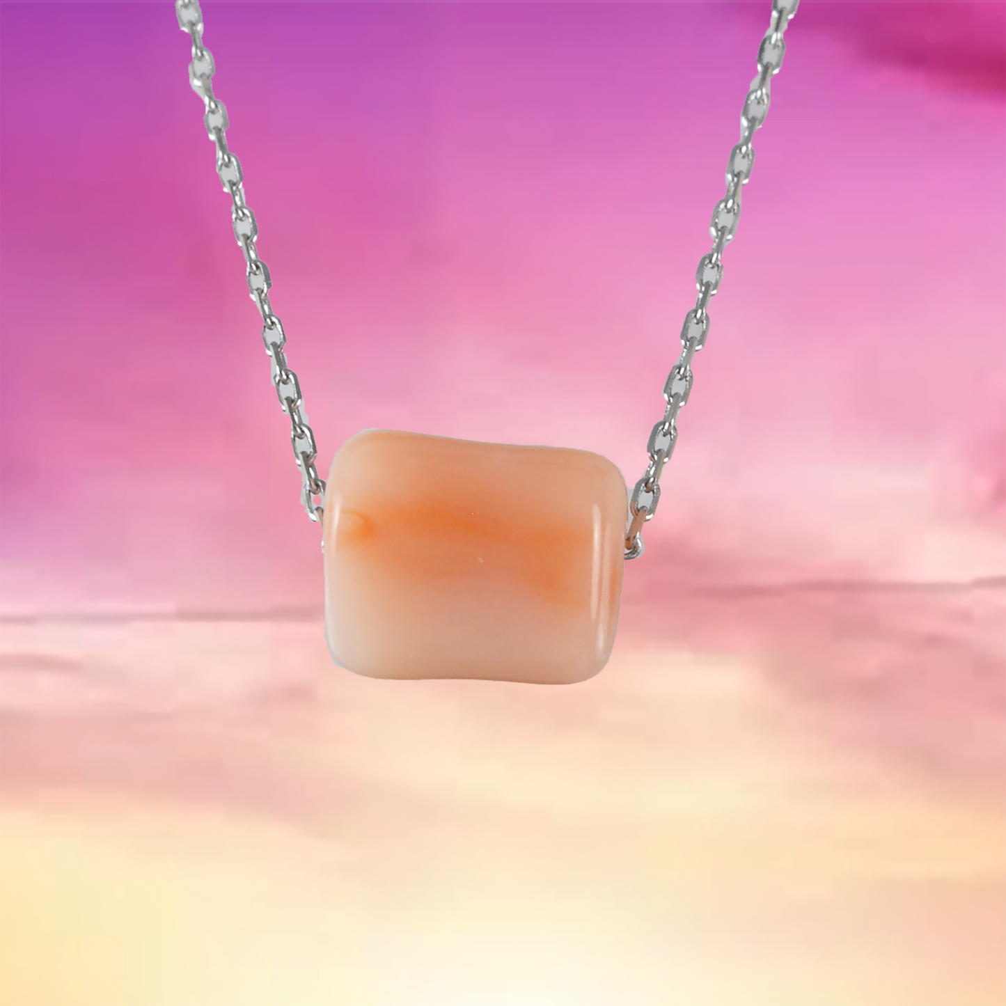 Genuine Pink Coral Necklace in Adjustable Sterling Silver Chain, N9502 - Paradise Treasures Jewelry