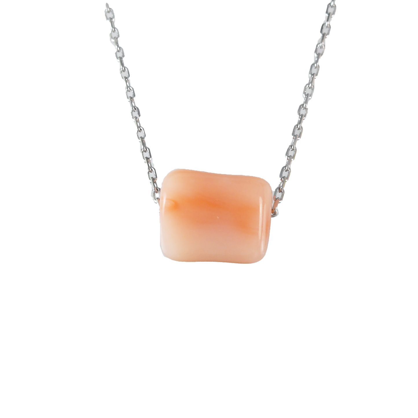 Genuine Pink Coral Necklace in Adjustable Sterling Silver Chain, N9502 - Paradise Treasures Jewelry