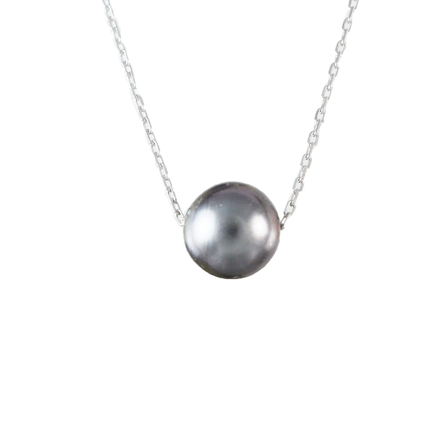 Genuine Tahitian Pearl Necklace in Adjustable Sterling Silver Chain, N9513 - Paradise Treasures Jewelry