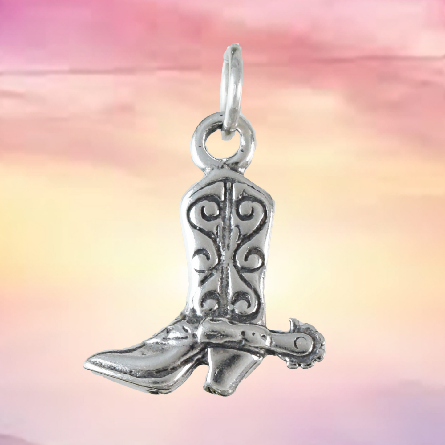 Silver Cowgirl Boot Necklace - Hawaii Treasures Shop