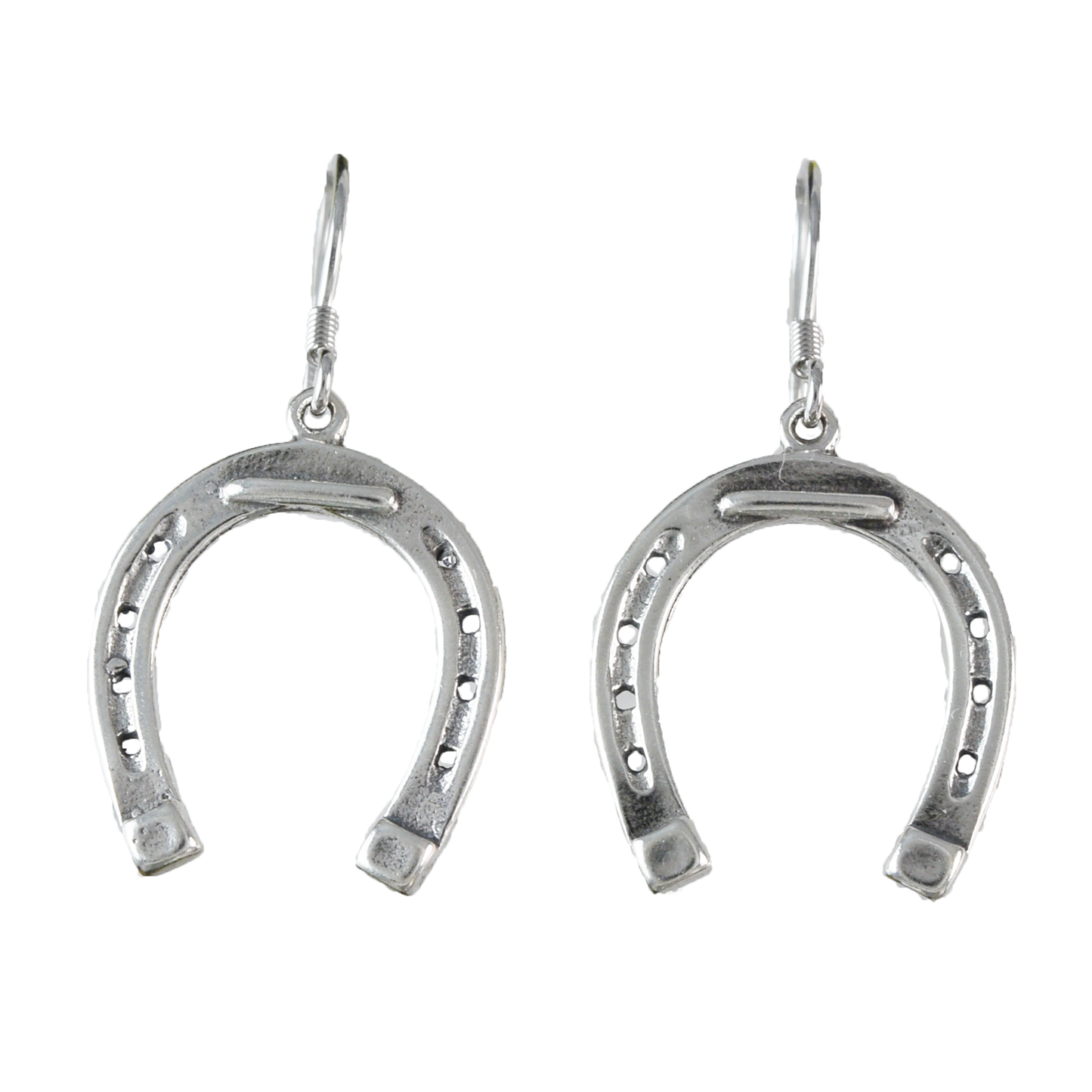 Silver Horseshoe Dangle Earrings - Hawaii Treasures Shop