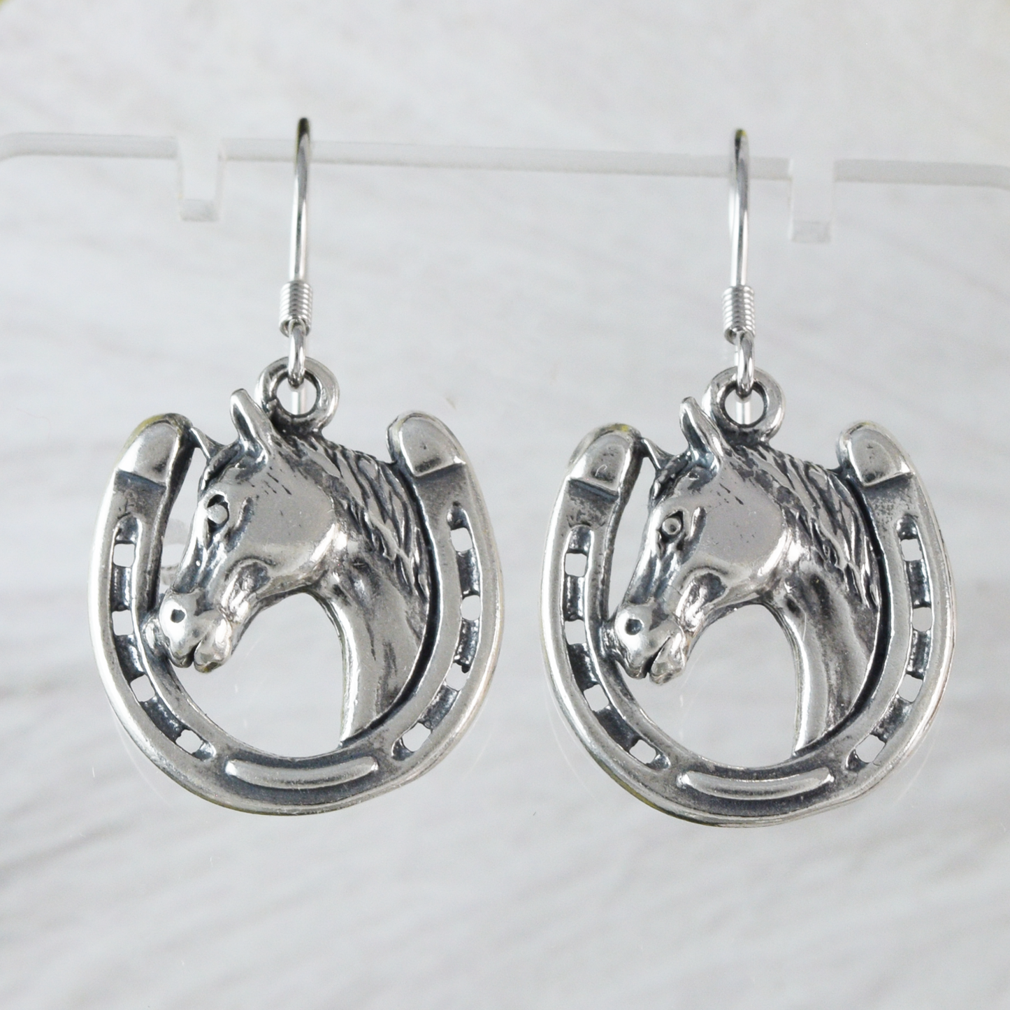 Unique Silver Horseshoe Dangle Earrings - Hawaii Treasures Shop