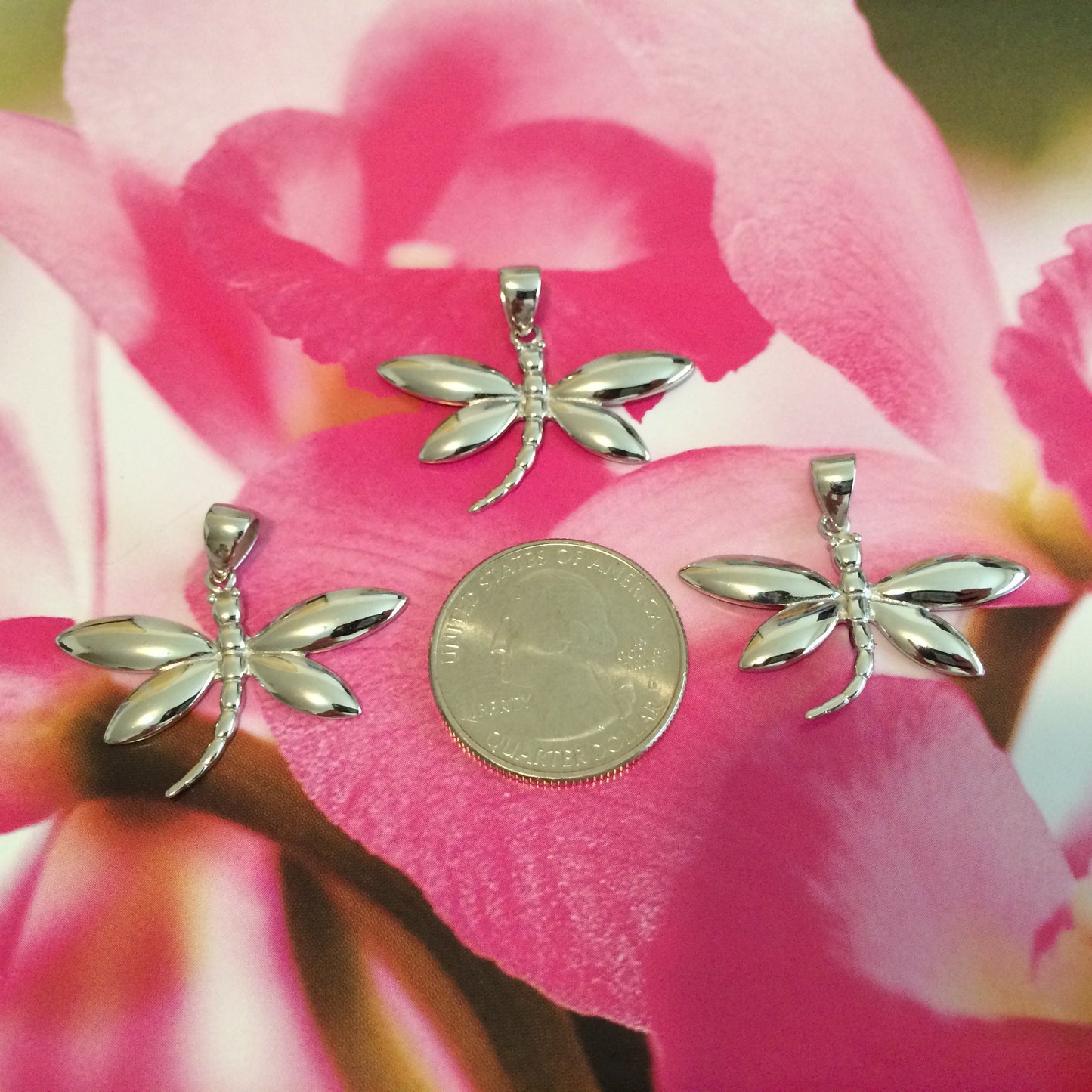 Hawaiian Large Dragonfly Pendant, Sterling Silver Dragonfly Pendant, Hawaiian Jewelry, Christmas Anniversary Mom Birthday Gift