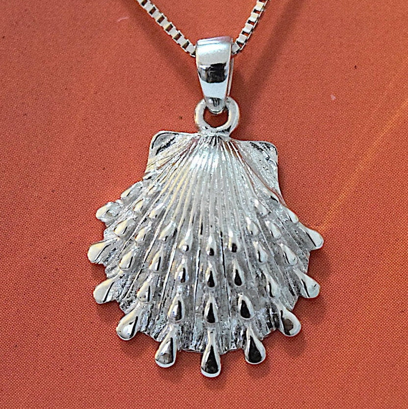 Hawaiian Seashell Pendant, Sterling Silver Sea Shell Pendant, Hawaiian Jewelry Christmas Present, Anniversary Gift Birthday Gift
