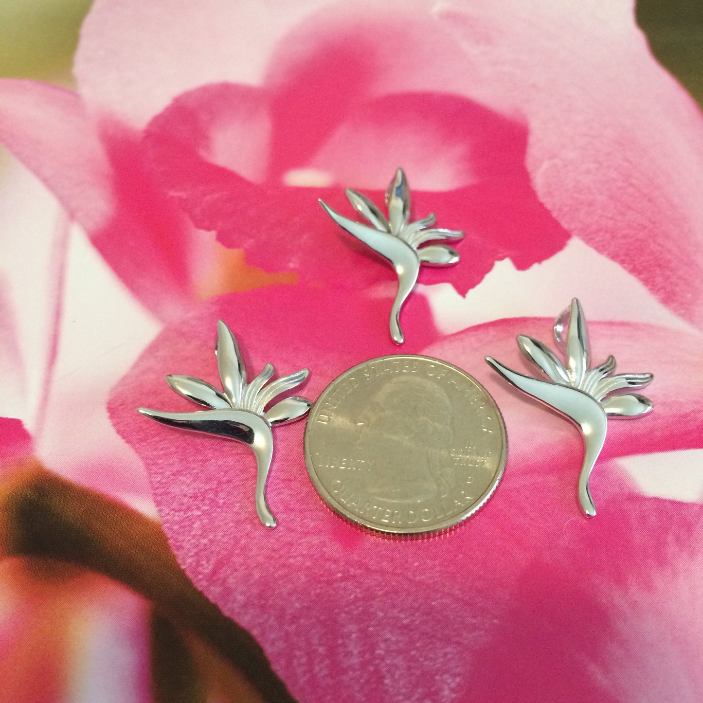Hawaiian Bird of Paradise Pendant, Sterling Silver Bird of Paradise Pendant, Hawaiian Jewelry, Christmas Anniversary Birthday Gift