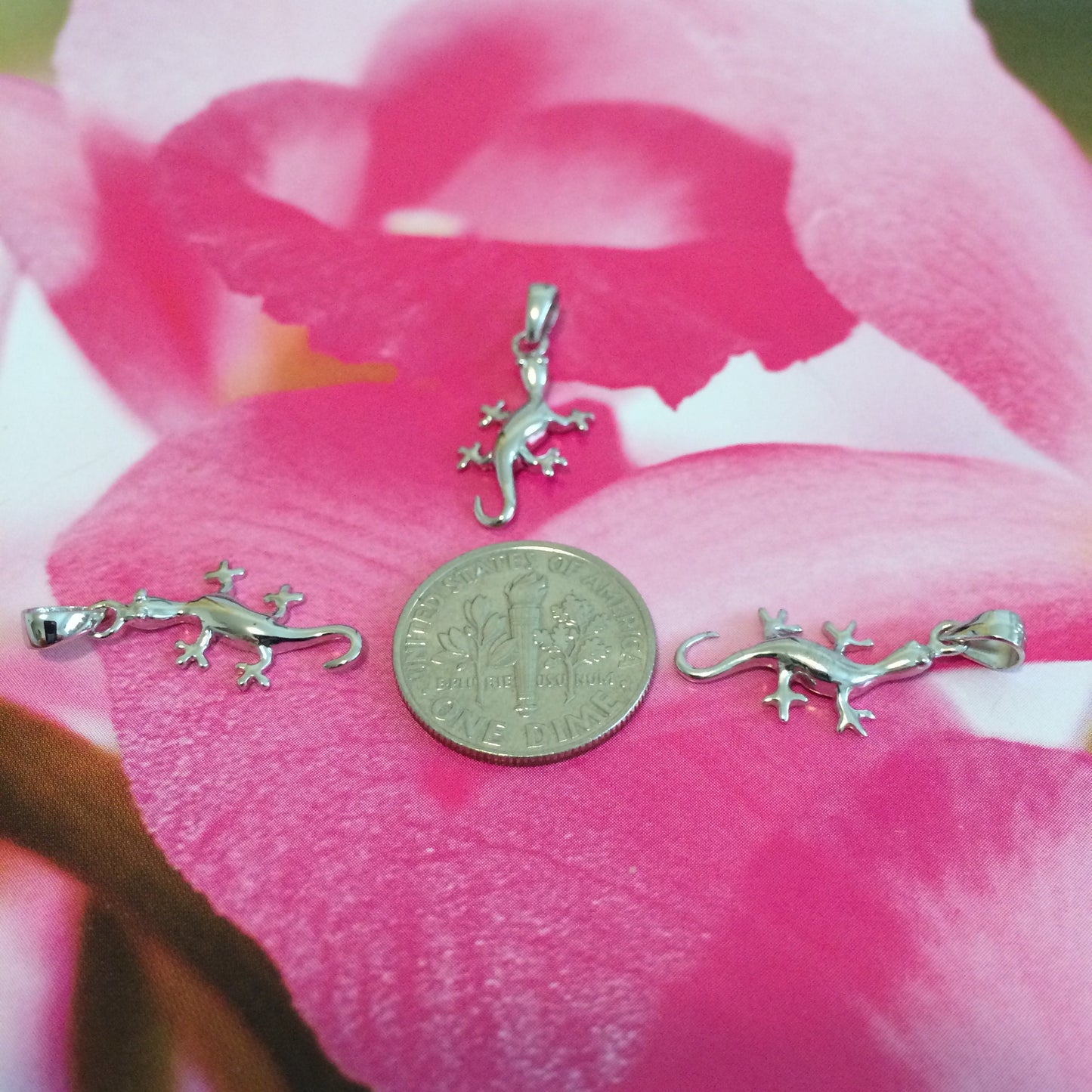 Hawaiian Gecko Pendant, Sterling Silver Gecko Pendant, Hawaiian Jewelry Christmas Present, Anniversary Gift, Birthday Gift