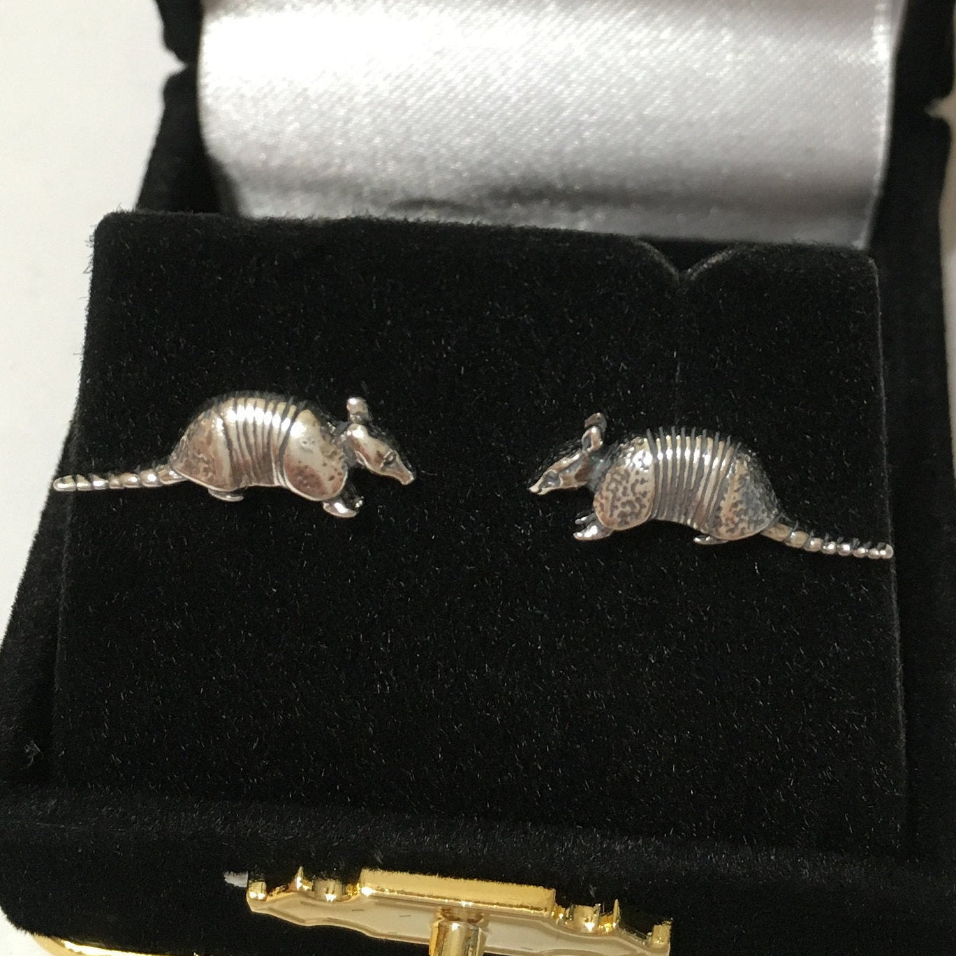 Texan Armadillo Earrings, Sterling Silver Armadillo Stud Earrings, E8063 Birthday Wife Mom Mother Gift, Texan Jewelry