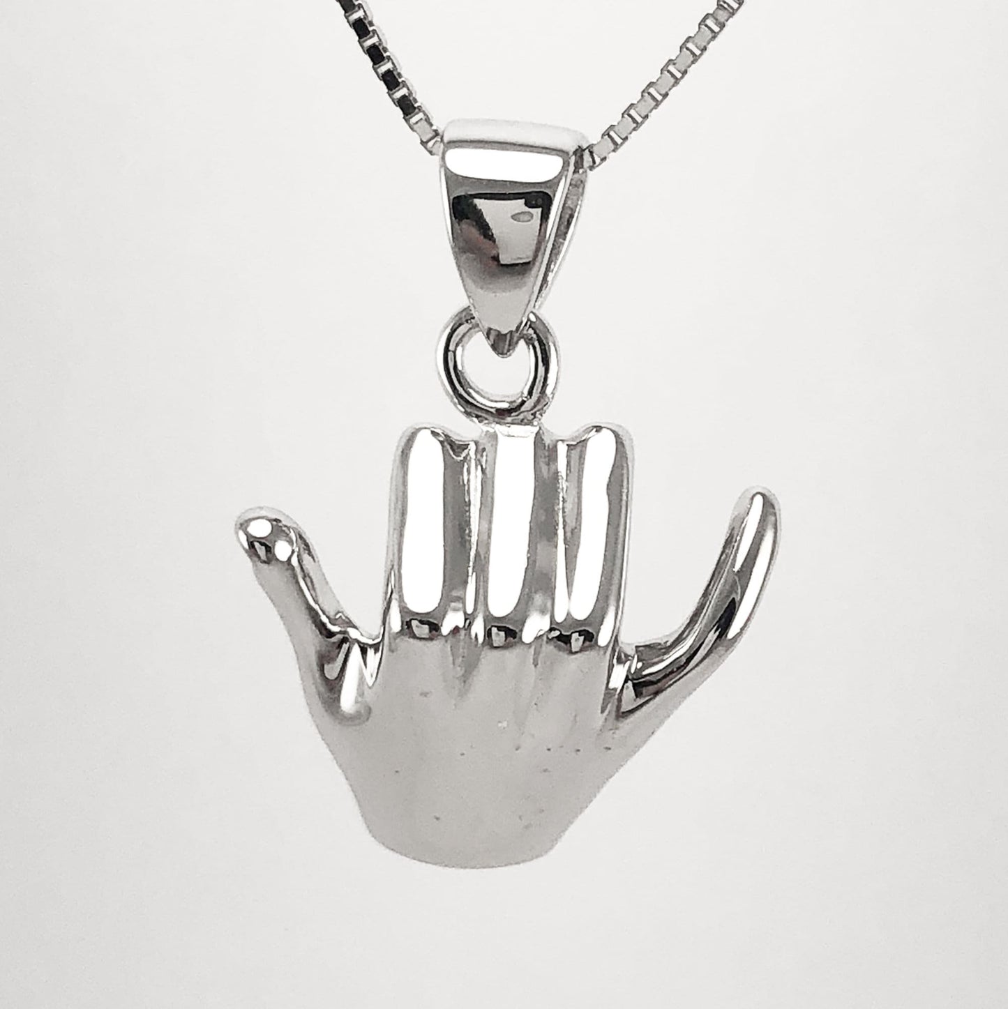 Hawaiian 3D Hang Loose Pendant, Sterling Silver Hang Loose, Shaka Sign 3D Pendant, Hawaiian Jewelry Christmas Present Birthday Gift
