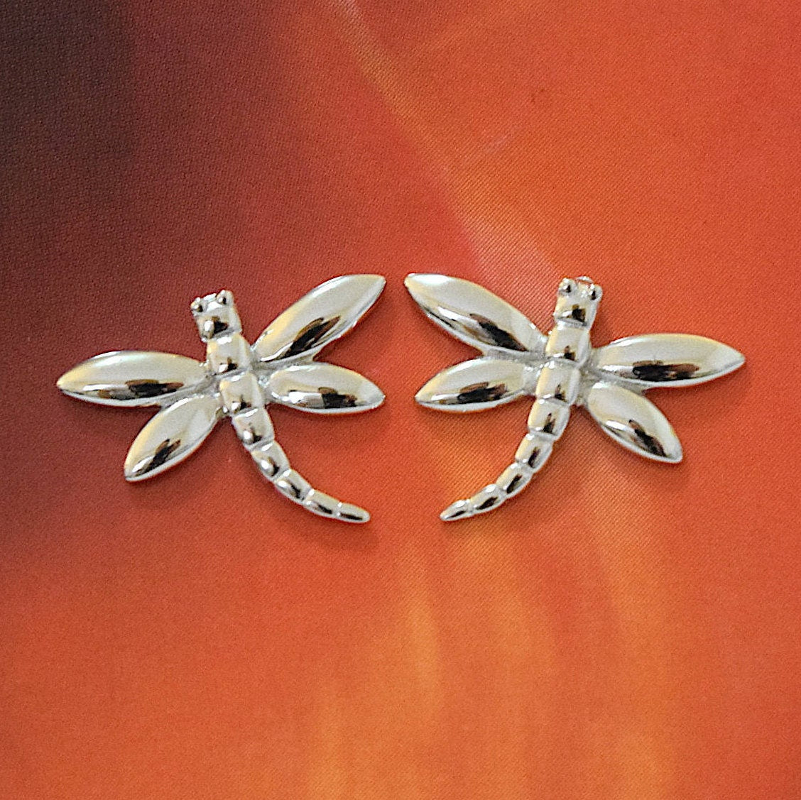 Hawaiian Dragonfly Earrings, Sterling Silver Dragonfly Stud Earrings, Hawaiian Jewelry, Christmas Anniversary Birthday Gift