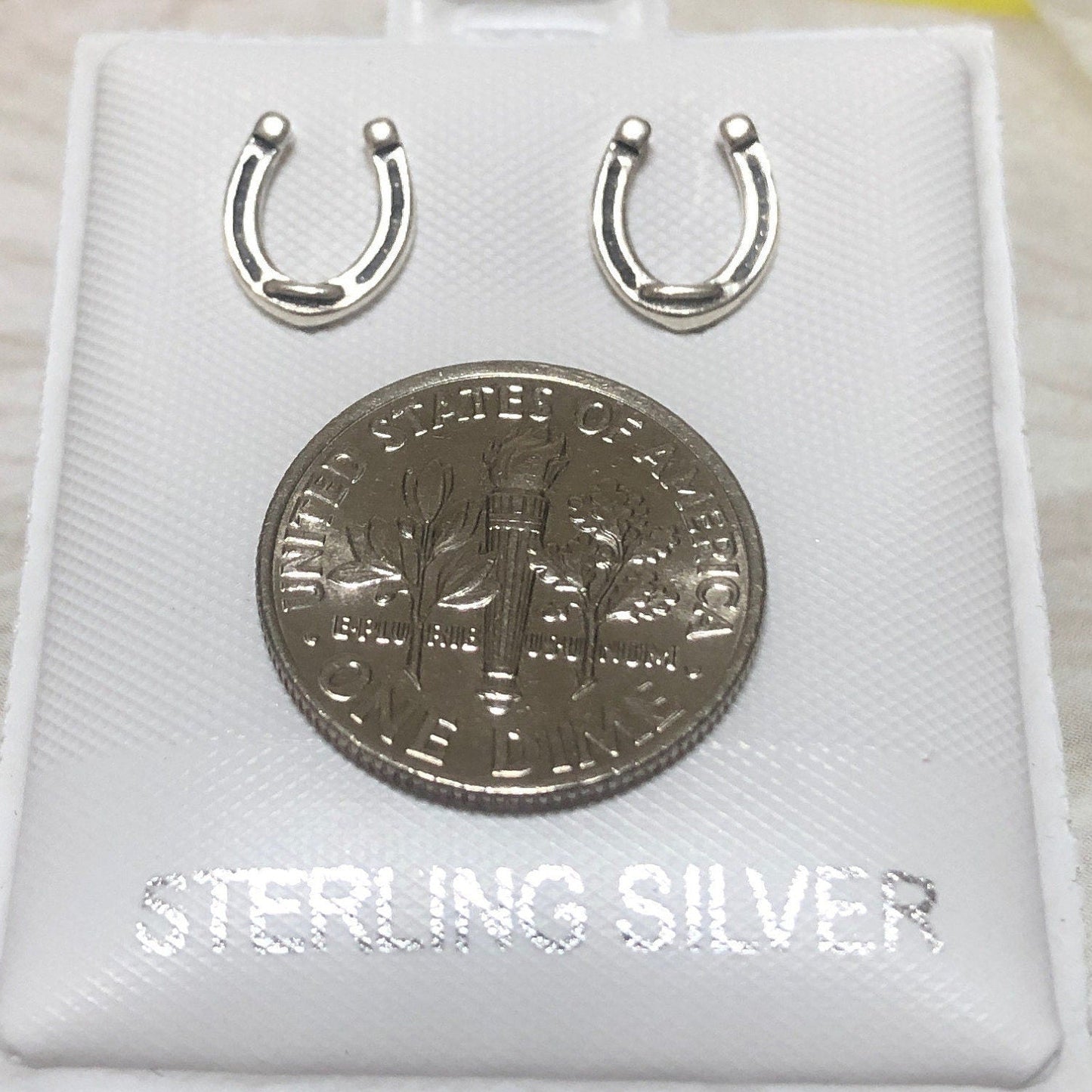 Texan Horse Shoe Earrings, Sterling Silver Horse Shoe Stud Earrings, E8160 Birthday Mom Wife Valentine Gift, Texan Jewelry