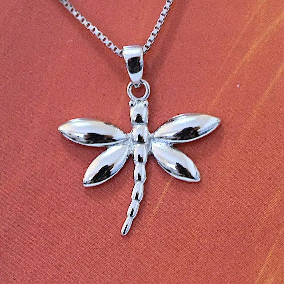 Hawaiian Dragonfly Pendant, Sterling Silver Dragonfly Charm Pendant, Hawaiian Jewelry, Christmas Anniversary Mom Birthday Gift