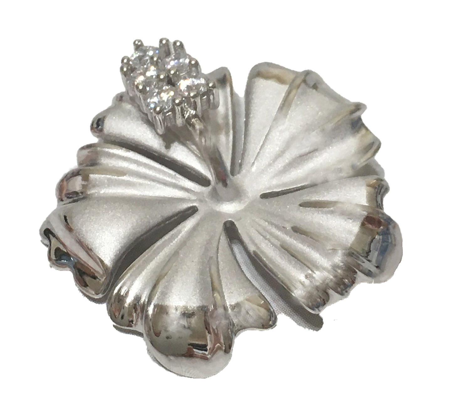 Hawaiian Large Hibiscus Pendant, Sterling Silver Hibiscus CZ Pendant, Hawaiian Jewelry, Christmas Present, Anniversary Birthday Gift