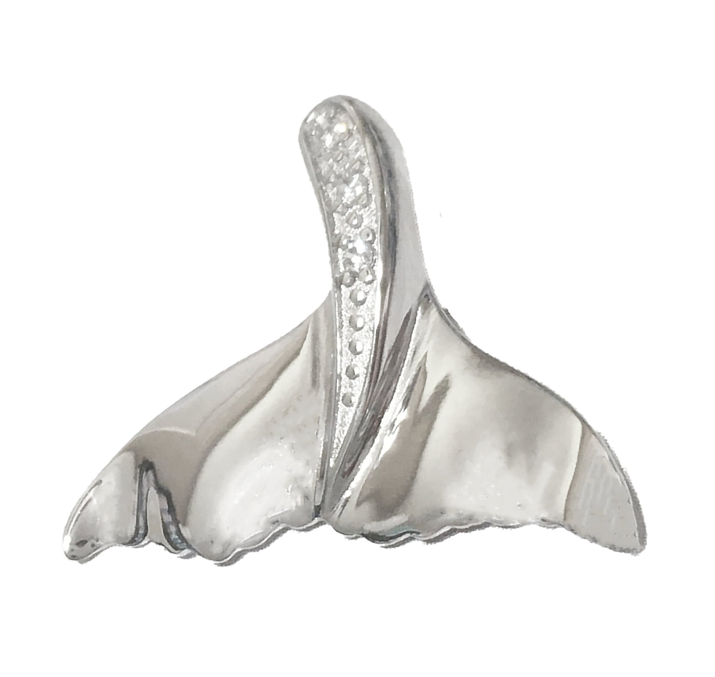 Hawaiian Whale Tail Pendant, Sterling Silver Whale Tail CZ Pendant, Hawaiian Jewelry, Christmas Anniversary Birthday Gift