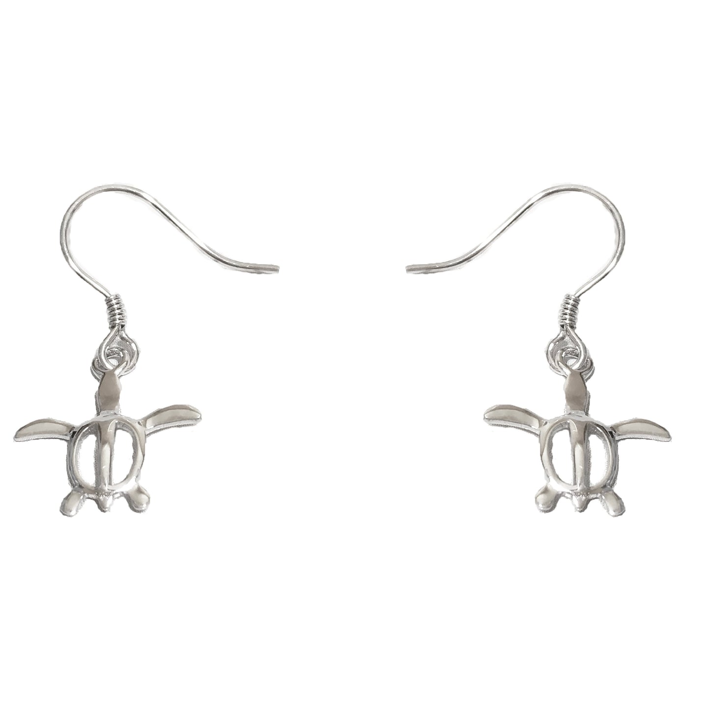 Hawaiian Small Sea Turtle Earrings, Sterling Silver Turtle Petroglyph Dangle Earrings, Hawaiian Jewelry, Christmas Mom Birthday Gift