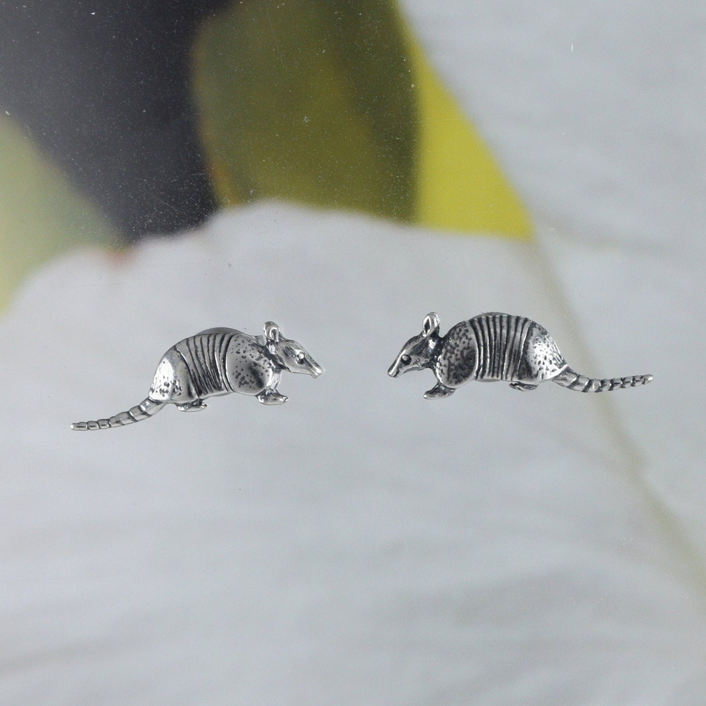 Texan Armadillo Earrings, Sterling Silver Armadillo Stud Earrings, E8063 Birthday Wife Mom Mother Gift, Texan Jewelry