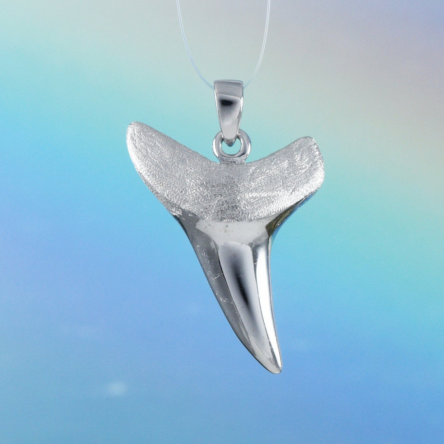 Hawaiian 3D Solid Shark Teeth Pendant, Sterling Silver Shark Teeth 3D Solid Charm Pendant, Christmas Anniversary Mom Birthday Gift