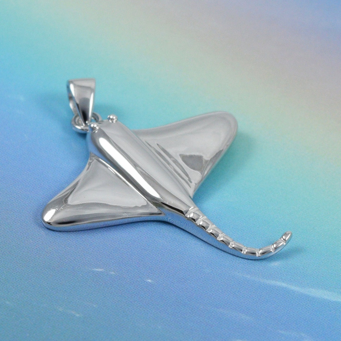 Hawaiian Stingray Pendant, Sterling Silver Sting Ray Charm Pendant, Hawaiian Jewelry, Christmas Anniversary Mom Birthday Gift