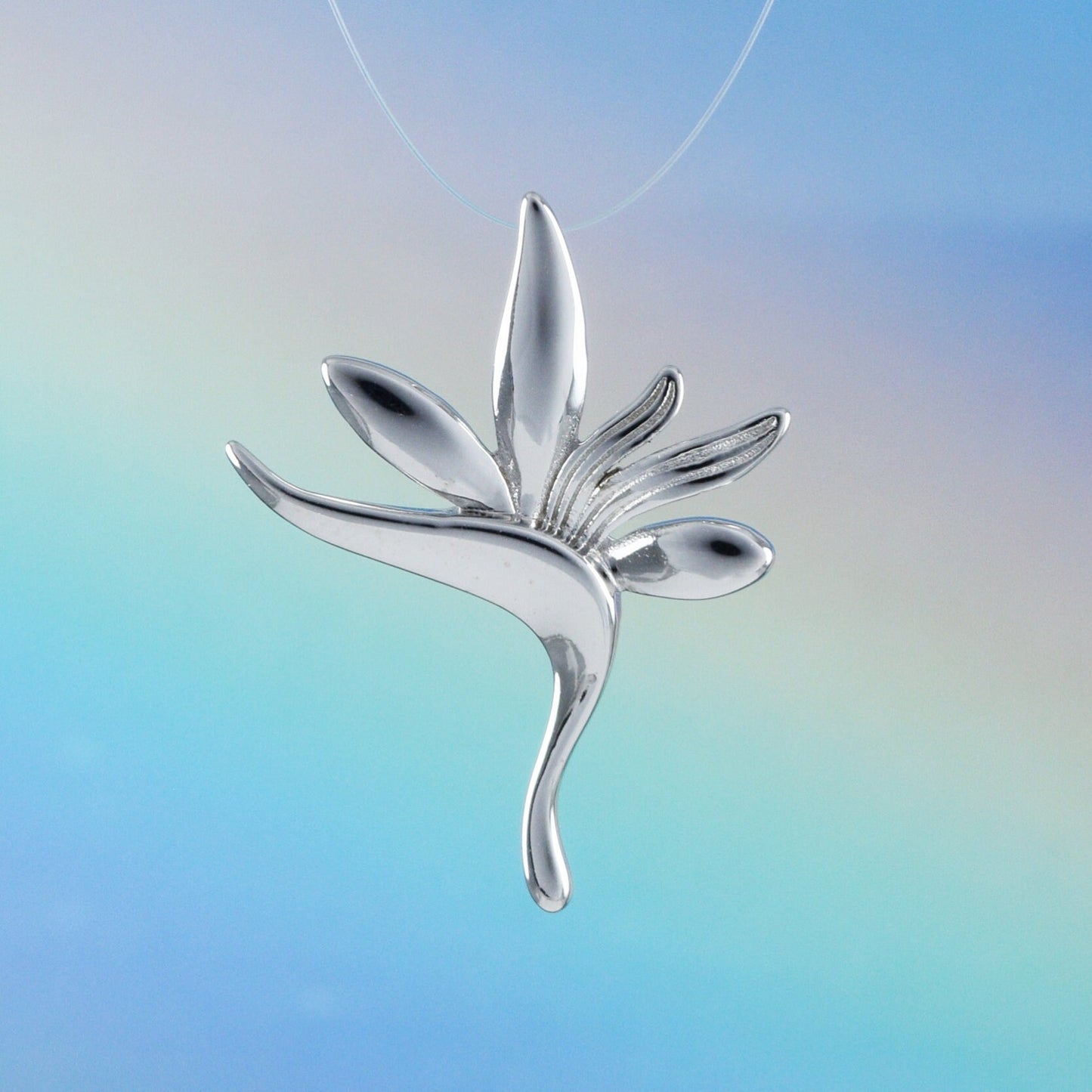 Hawaiian Bird of Paradise Pendant, Sterling Silver Bird of Paradise Pendant, Hawaiian Jewelry, Christmas Anniversary Birthday Gift