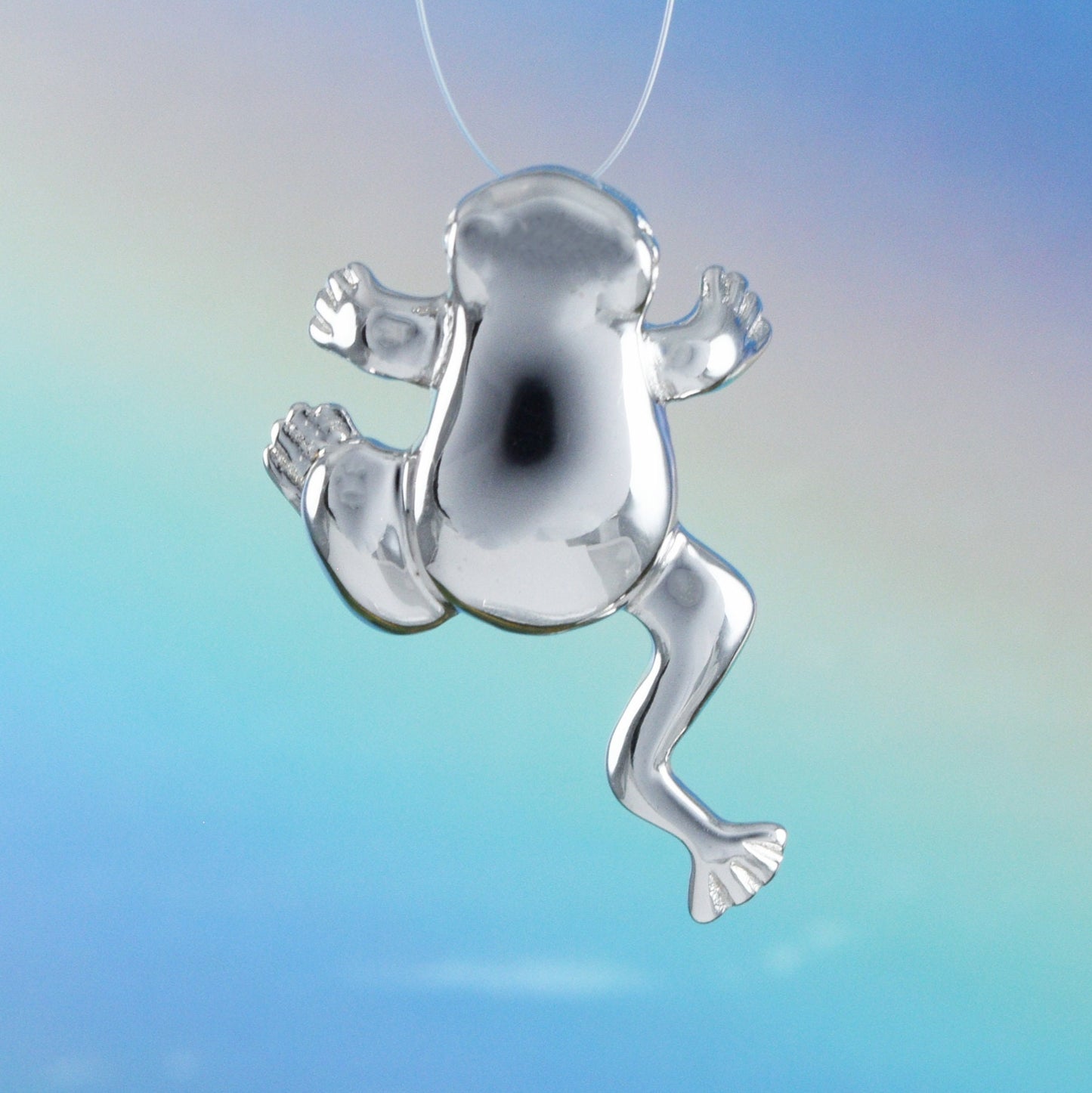 Hawaiian Frog Pendant, Sterling Silver Frog Charm Pendant, Hawaiian Jewelry, Christmas Anniversary Mom Birthday Gift