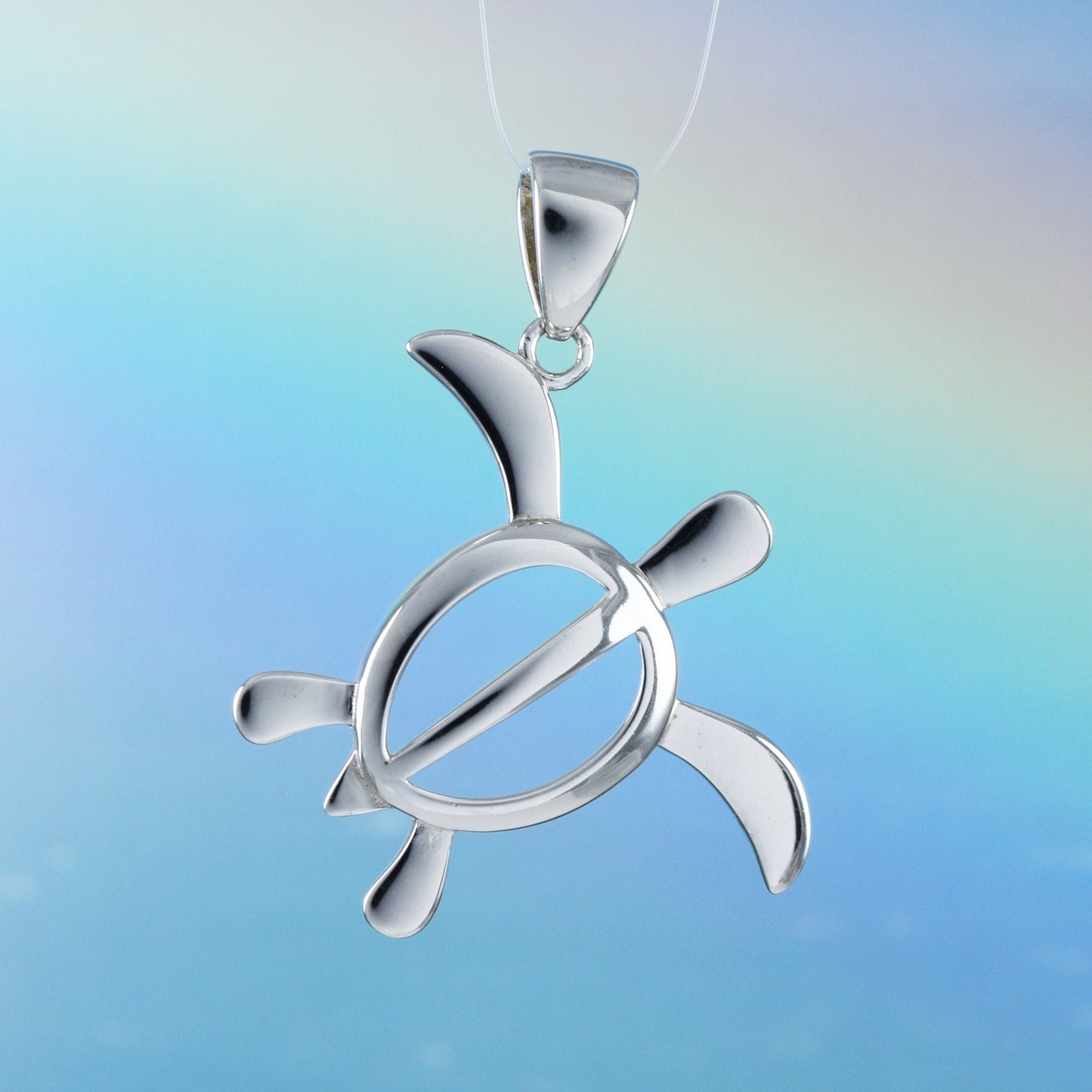 Hawaiian Large Sea Turtle Pendant, Sterling Silver Turtle Petroglyph Pendant, Hawaiian Jewelry, Christmas Anniversary Birthday Gift