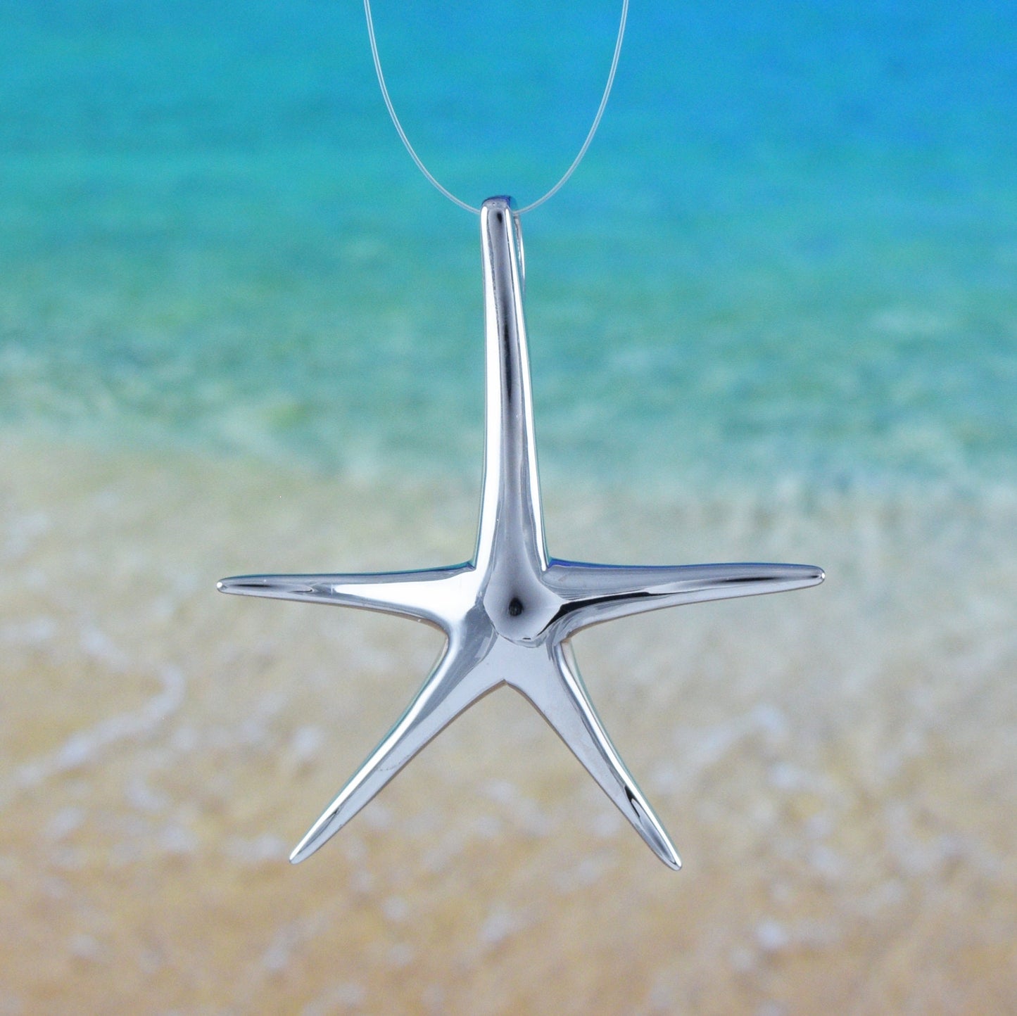 Hawaiian Large Starfish Pendant, Sterling Silver Starfish Pendant, Hawaiian Jewelry, Christmas Mom Anniversary Birthday Gift