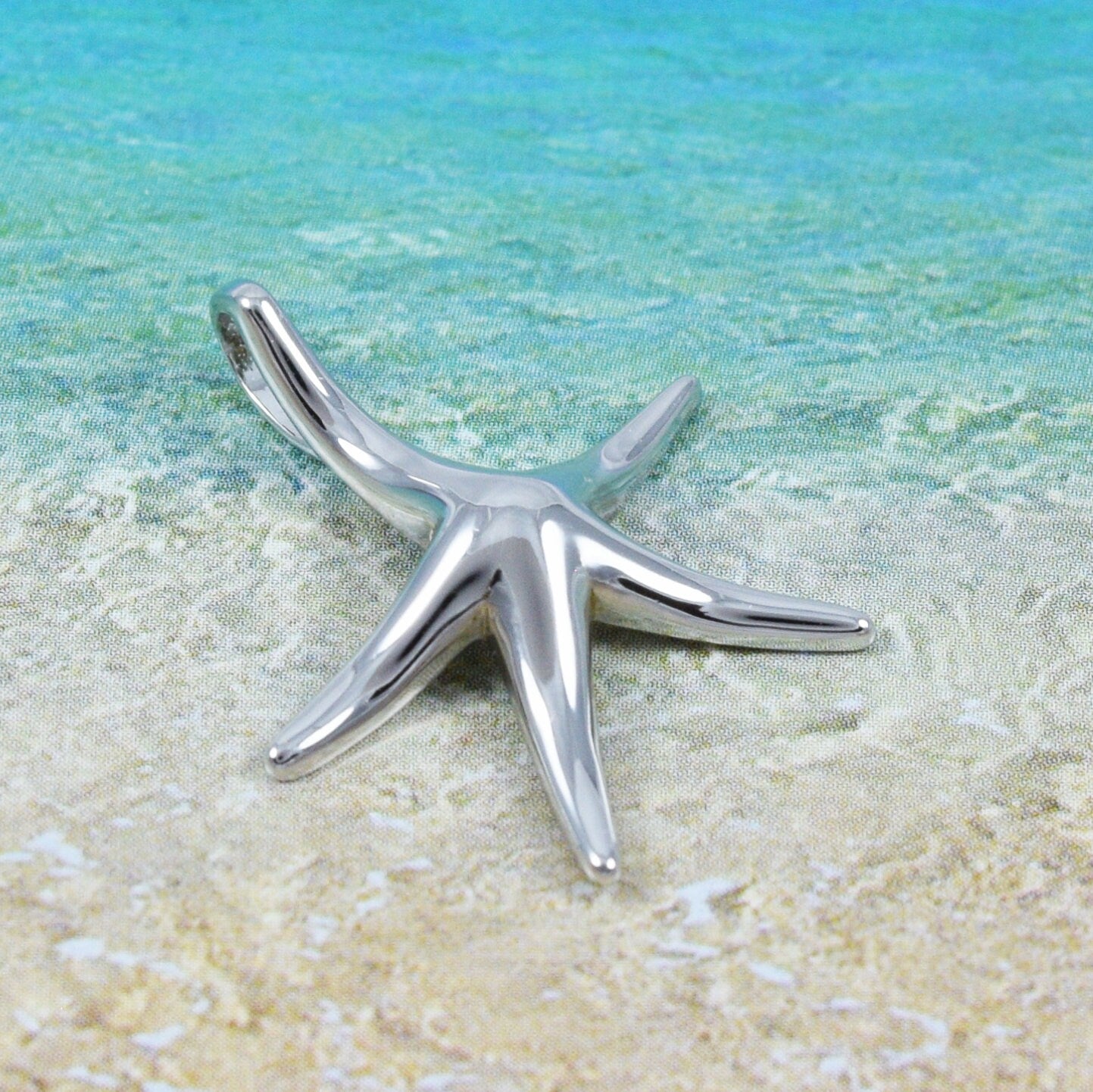 Hawaiian Starfish Pendant, Sterling Silver Starfish Pendant, Hawaiian Jewelry, Christmas Anniversary Mom Birthday Gift