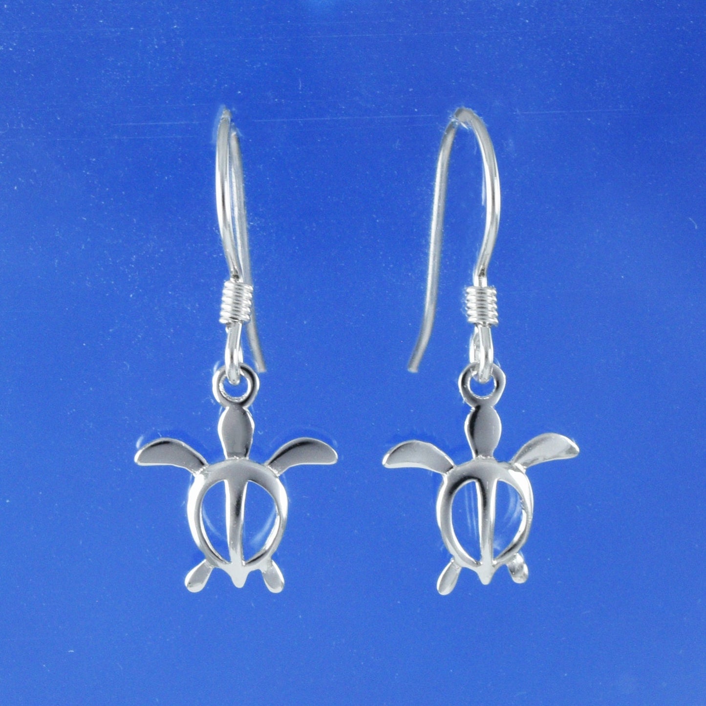 Hawaiian Small Sea Turtle Earrings, Sterling Silver Turtle Petroglyph Dangle Earrings, Hawaiian Jewelry, Christmas Mom Birthday Gift