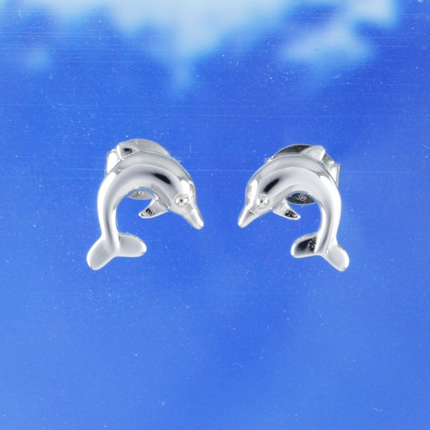 Hawaiian Dolphin Earrings, Sterling Silver Dolphin Stud Earrings, Hawaiian Jewelry, Christmas Anniversary Mom Birthday Gift